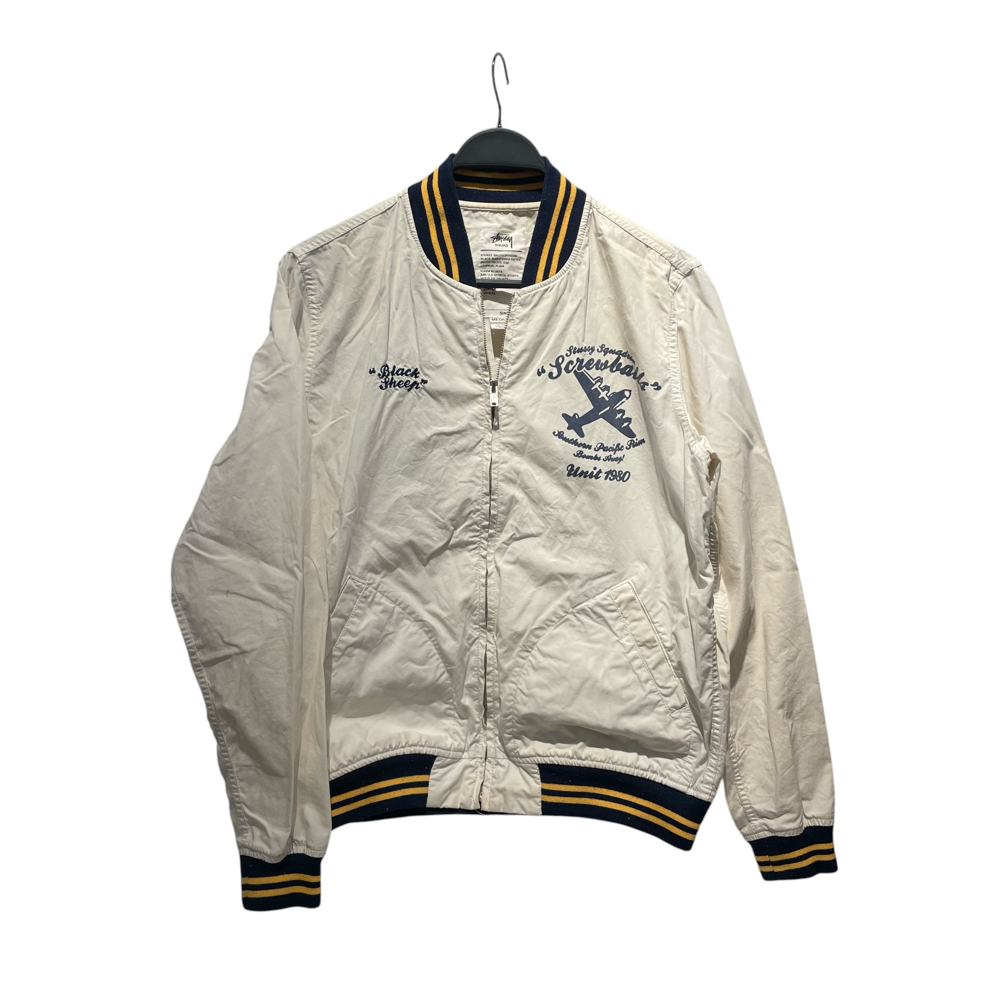 STUSSY/Zip Up Hoodie/M/Cotton/YEL/Hawaii view 1