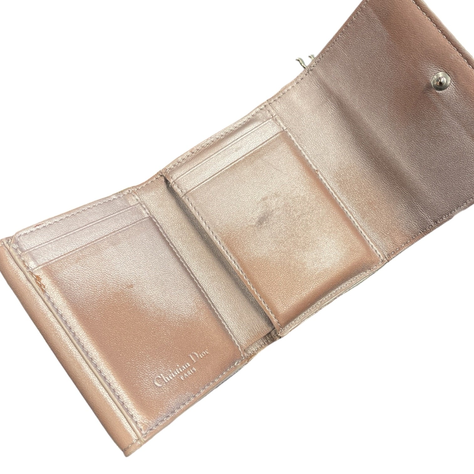Christian Dior/Bifold Wallet/FREE/Leather/BEG/ view 4