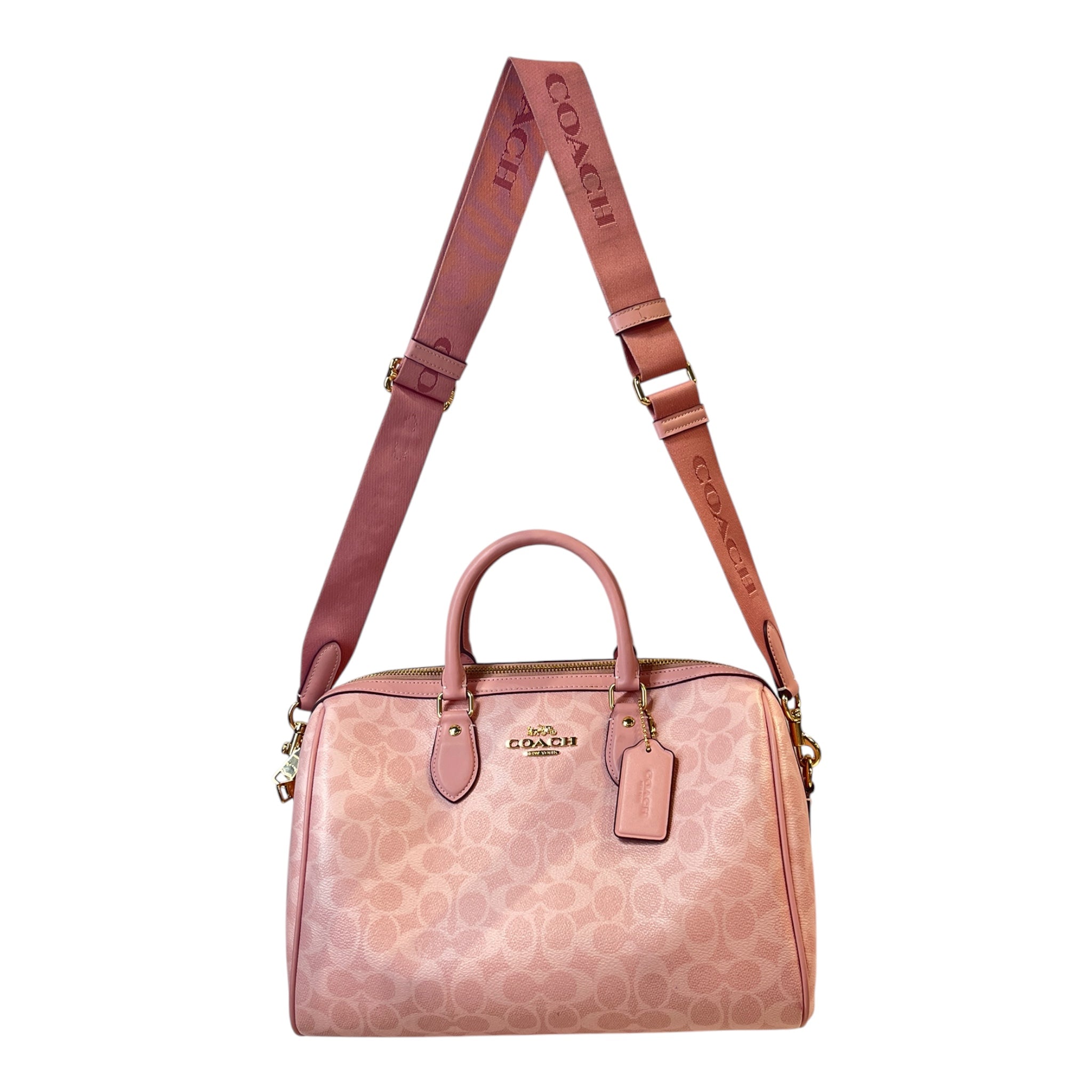 COACH/Hand Bag/Monogram/PNK/ROWAN SATCHEL LARGE view 1