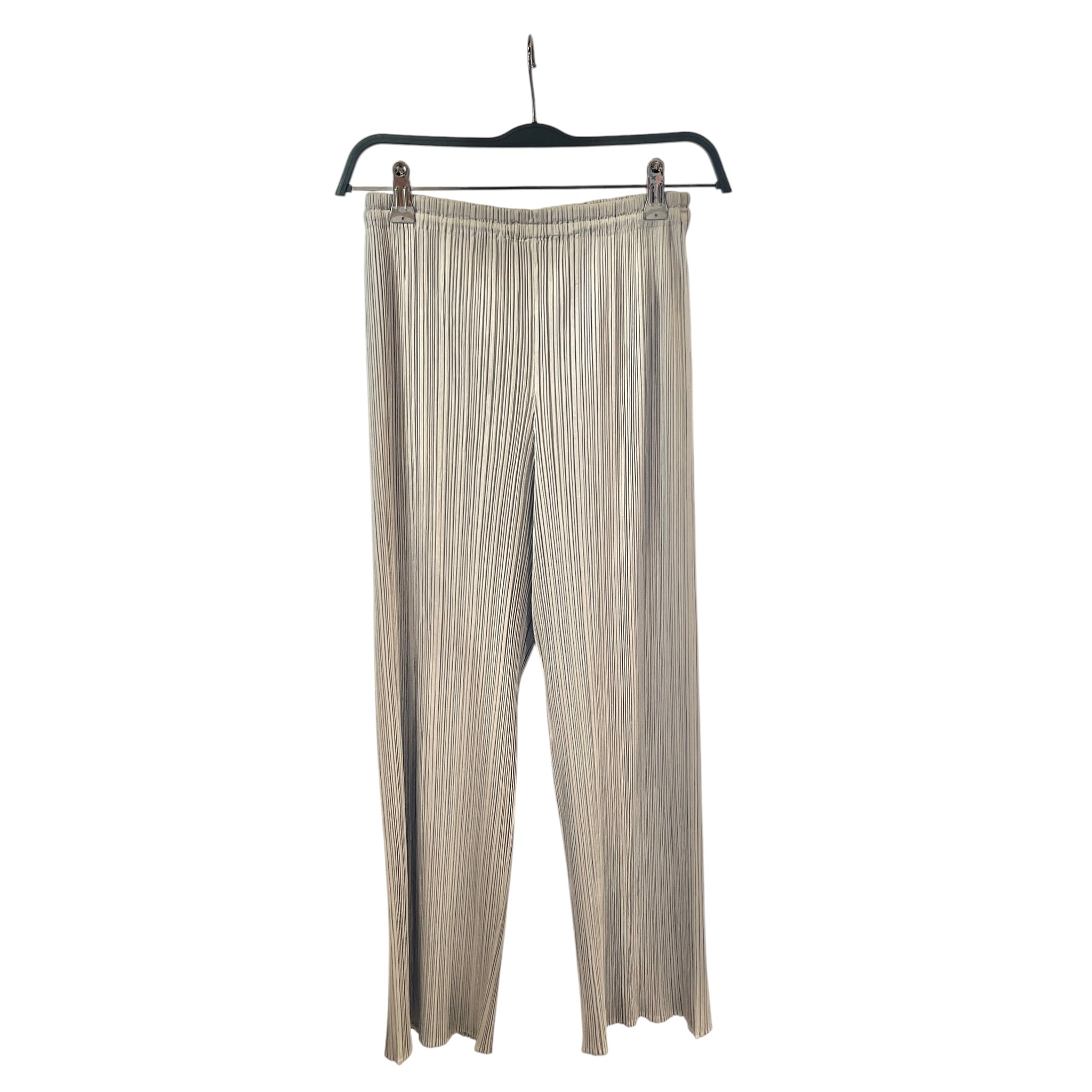 PLEATS PLEASE ISSEY MIYAKE/Straight Pants/1/Polyester/GRY/PLEATED ELASTIC WAIST view 1