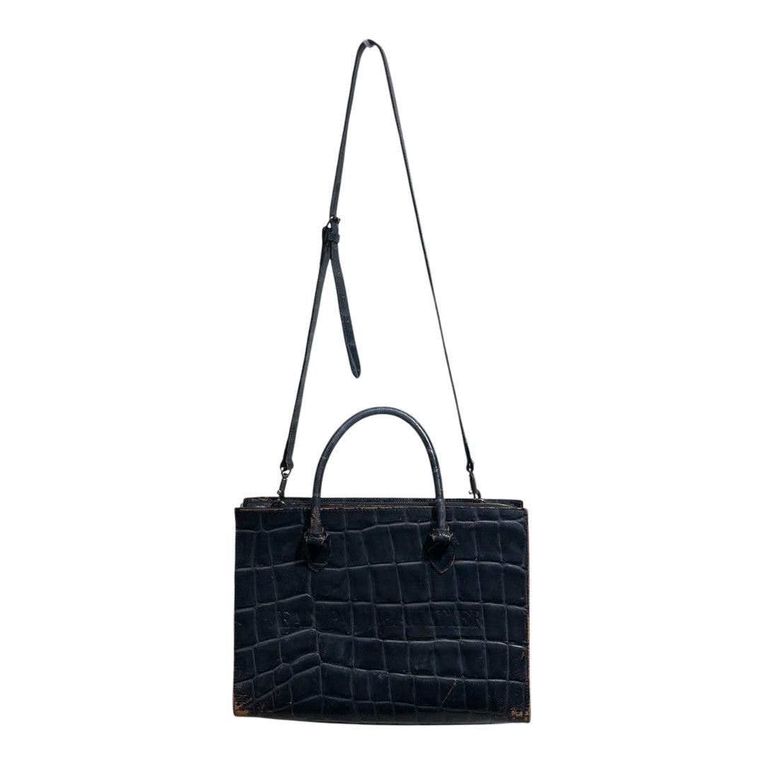 Jean Paul Gaultier/Hand Bag/Leather/NVY/Croc-Embossed view 3
