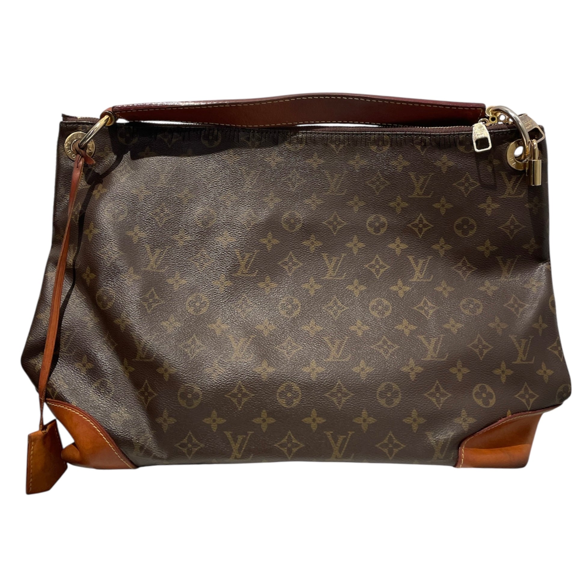 LOUIS VUITTON/Hand Bag/Monogram/Leather/BRW/du1127 view 1