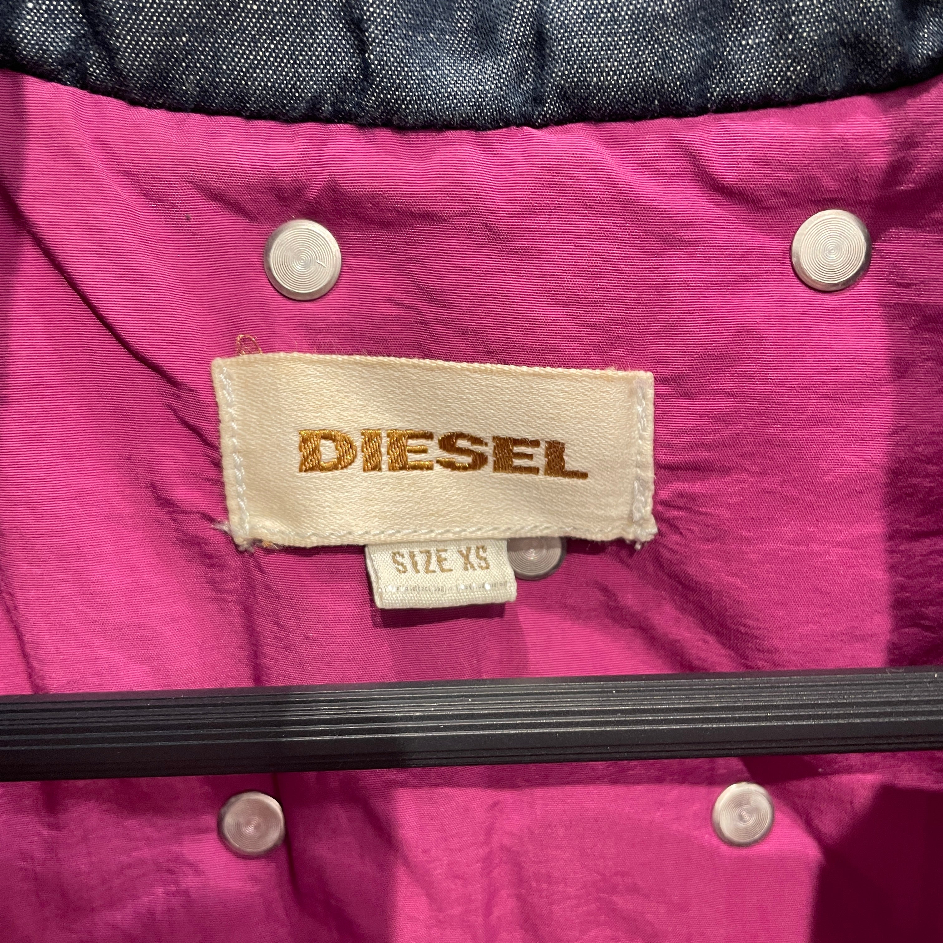 DIESEL/Puffer Vest/XS/Nylon/NVY/STUDDED PUFFER VEST view 3