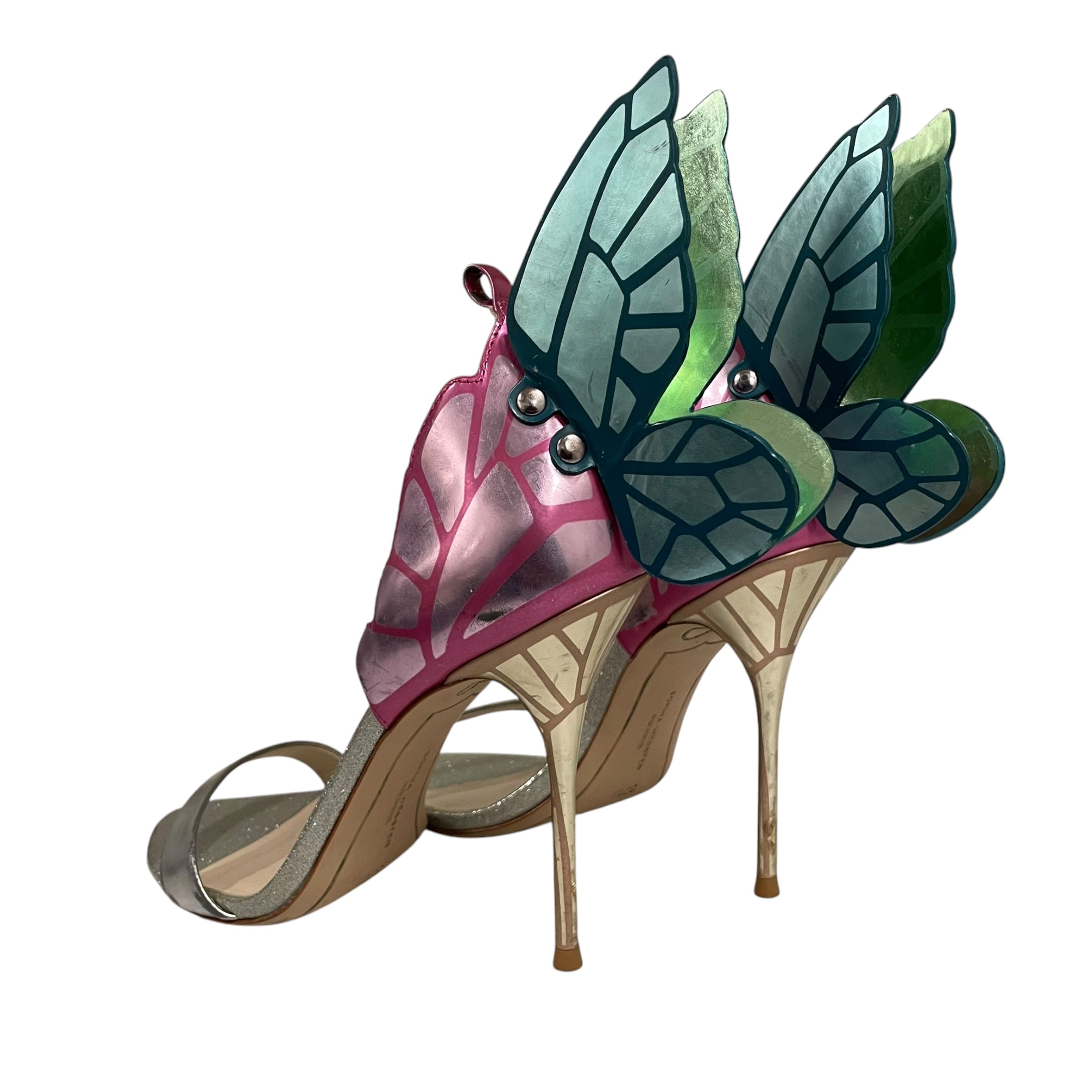 SOPHIA WEBSTER/Heels/US 6.5/Leather/MLT/PNK/GRN FAIRY WING BACK view 2