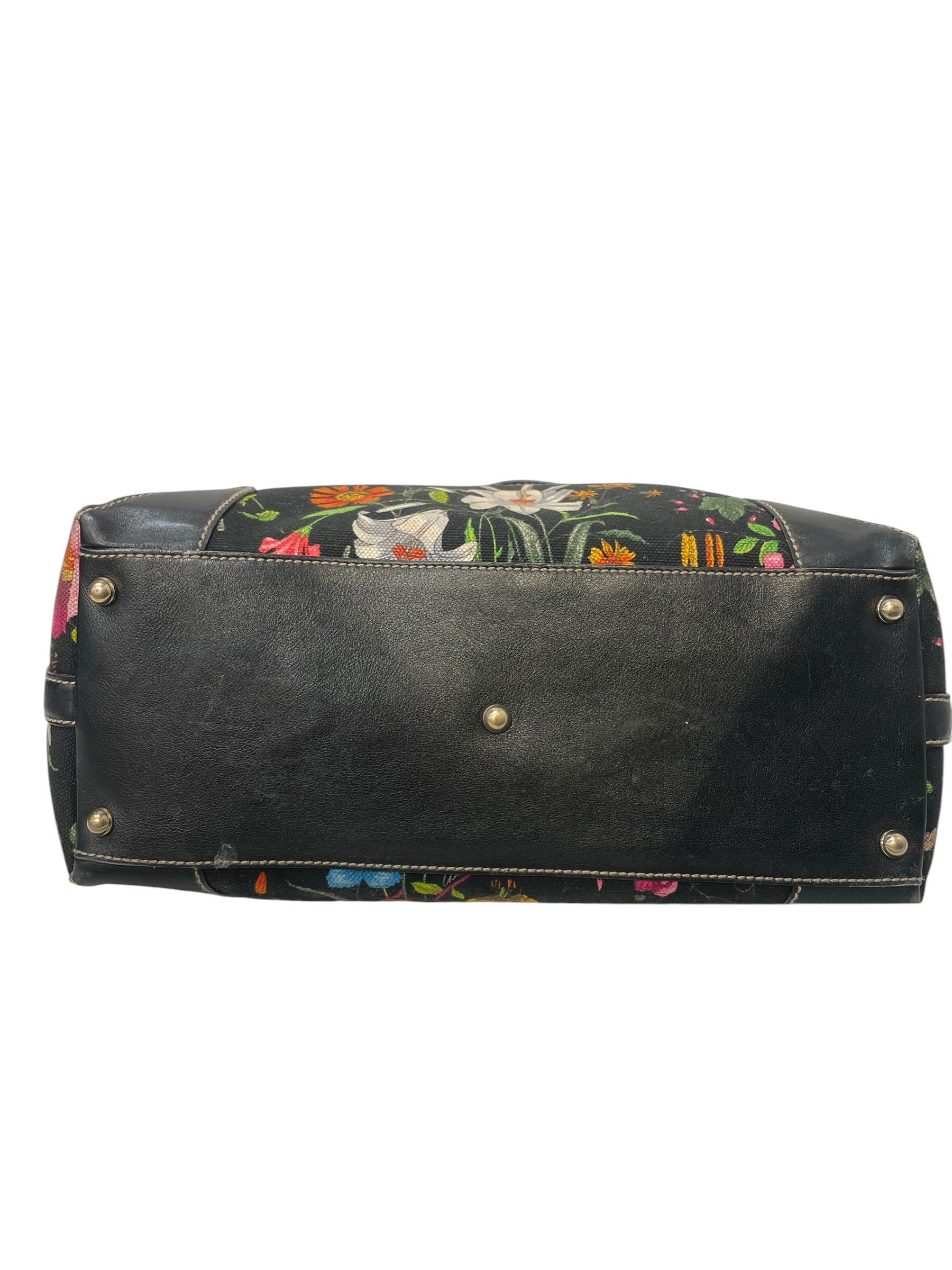 GUCCI/Tote Bag/Floral Pattern/BLK/Gucci Floral Canvas Tote view 3