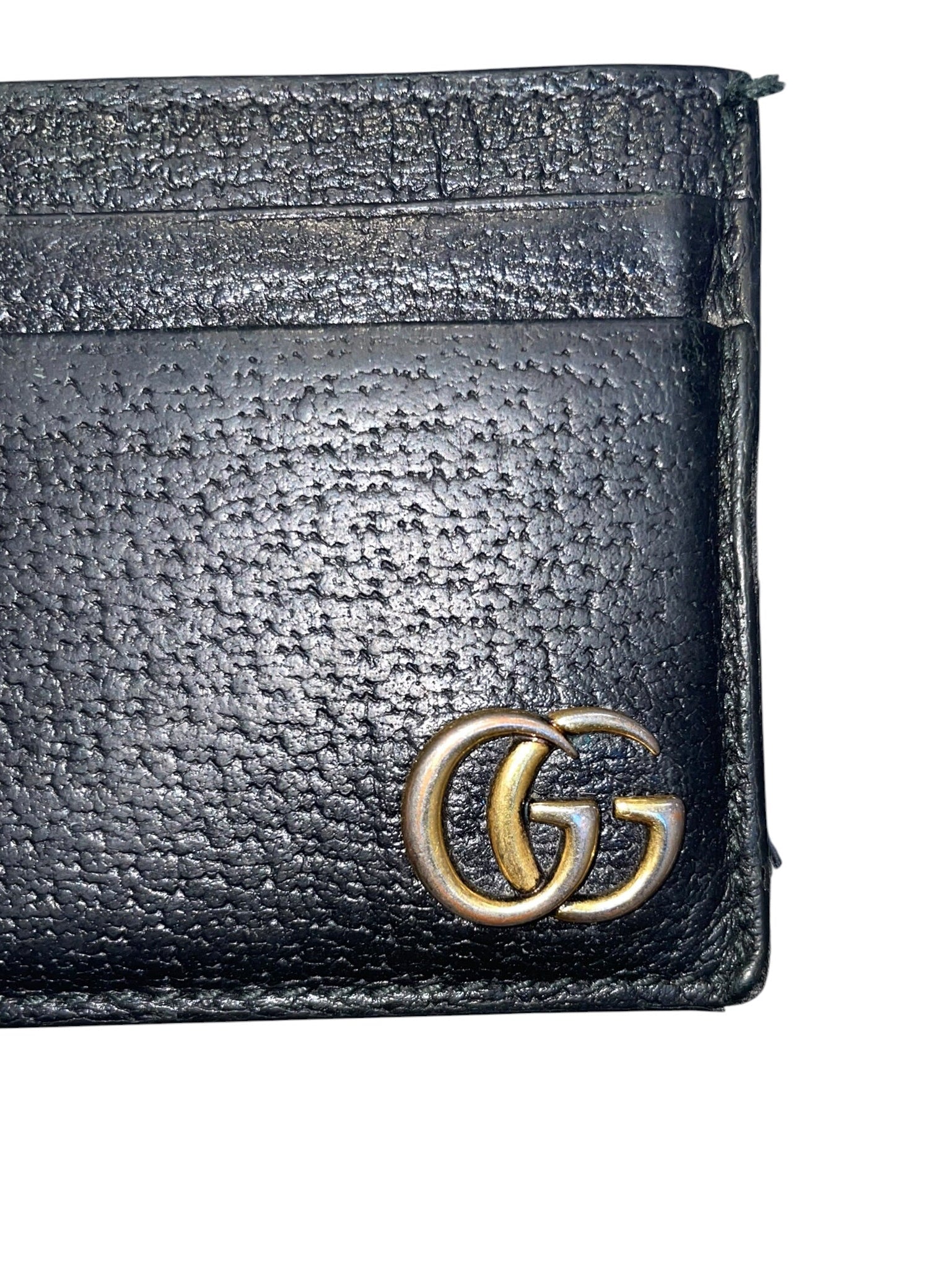 GUCCI/Wallet/Leather/BLK/Gold Clip Card Holder view 4