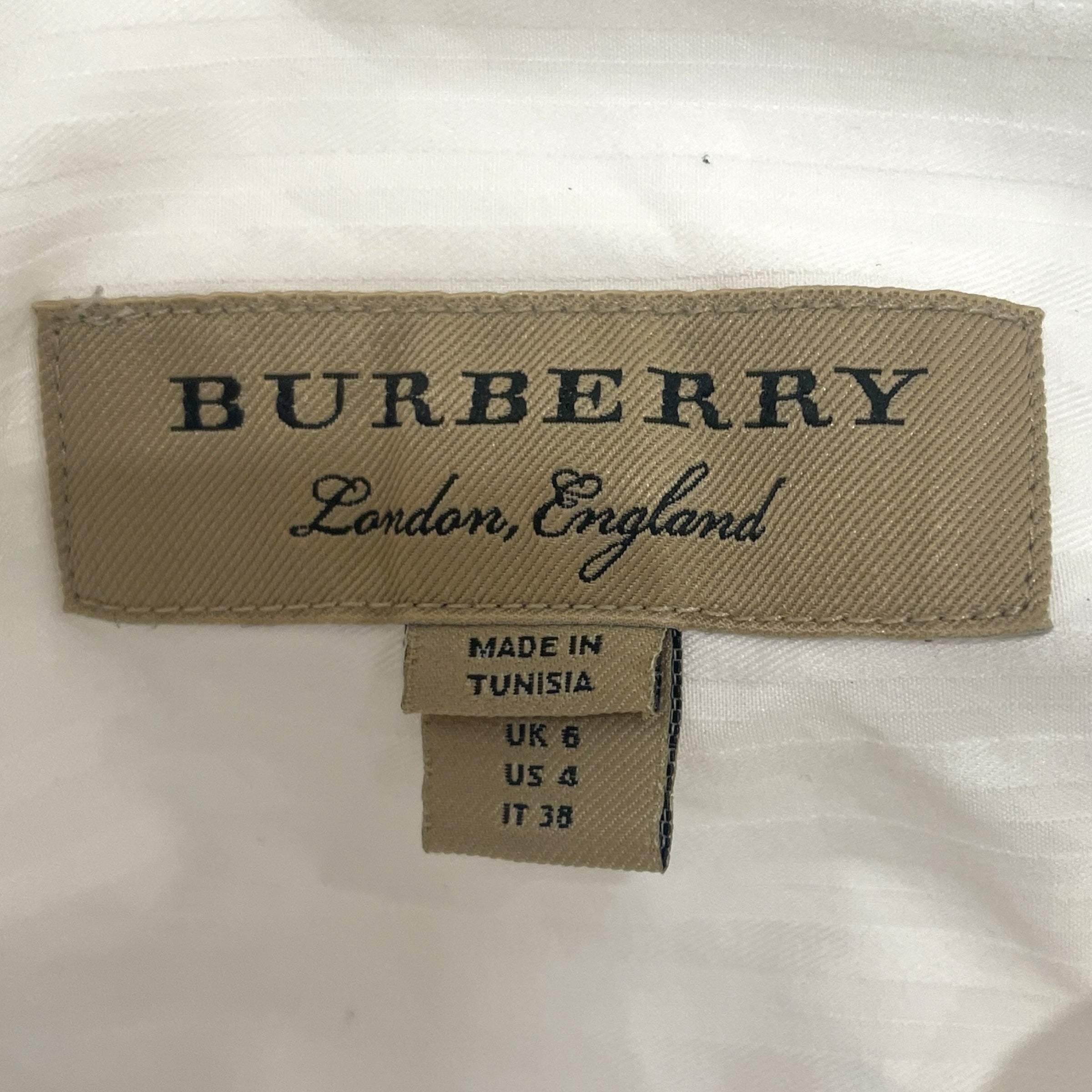 BURBERRY/Shirt/4/Stripe/Cotton/WHT/CONTRAST PANEL FRONT view 3