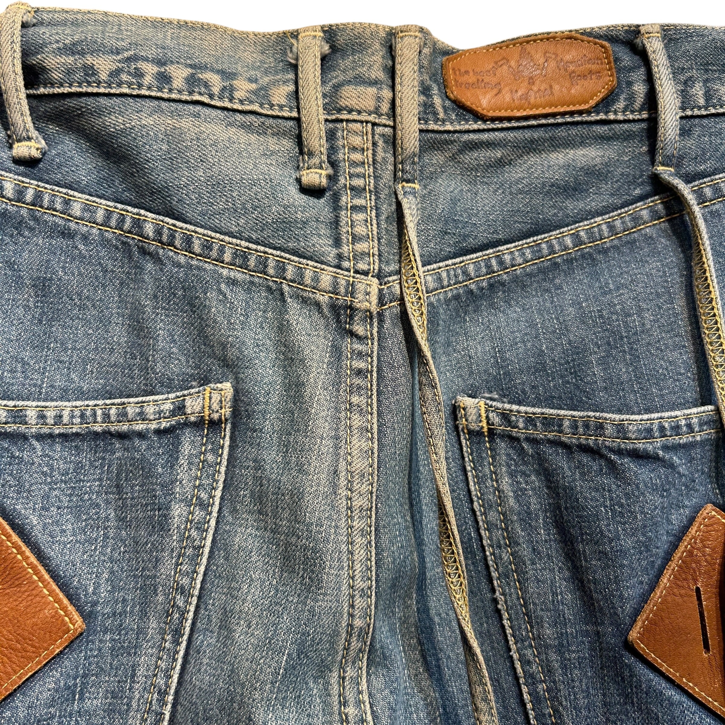 KAPITAL/Pants/1/Cotton/BLU/Laced Legs view 5