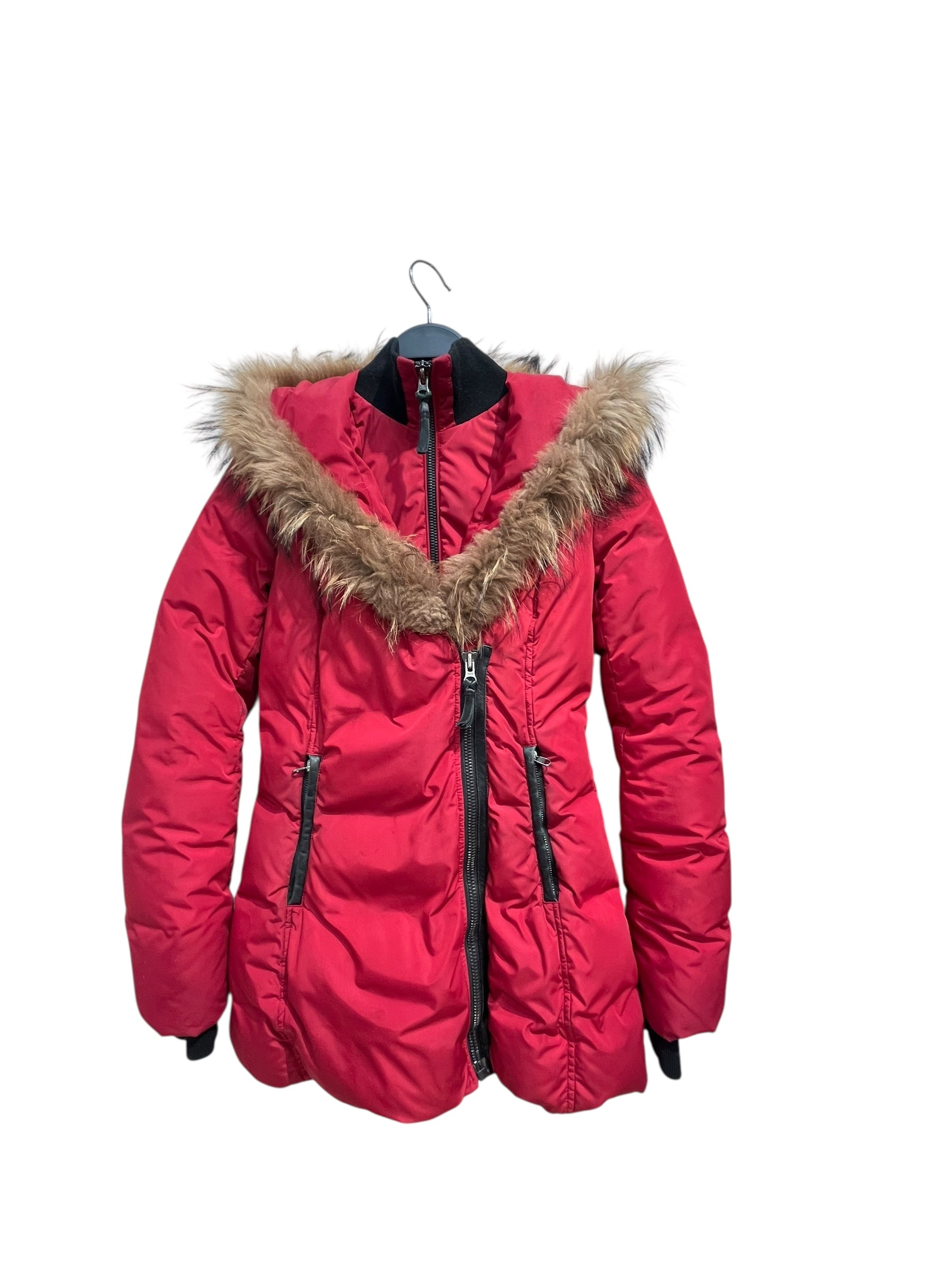 MACKAGE/Coat/XS/Polyester/RED/Double Breasted/ADALI-RACCOON FUR LINED view 1