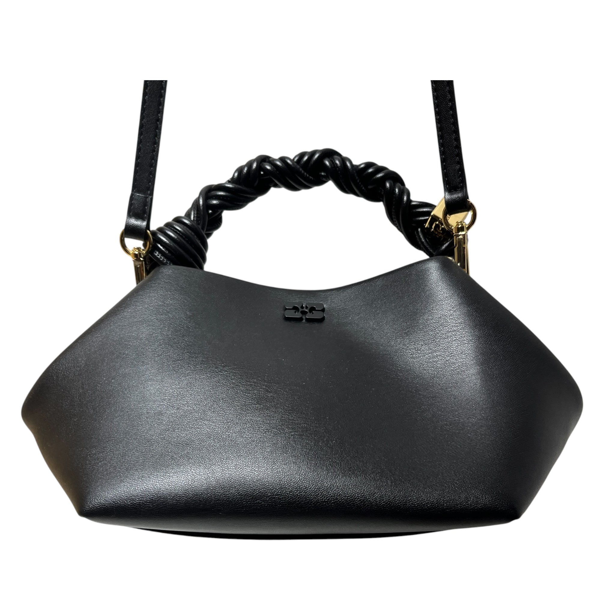 GANNI/Cross Body Bag/Leather/BLK/braided handle view 3