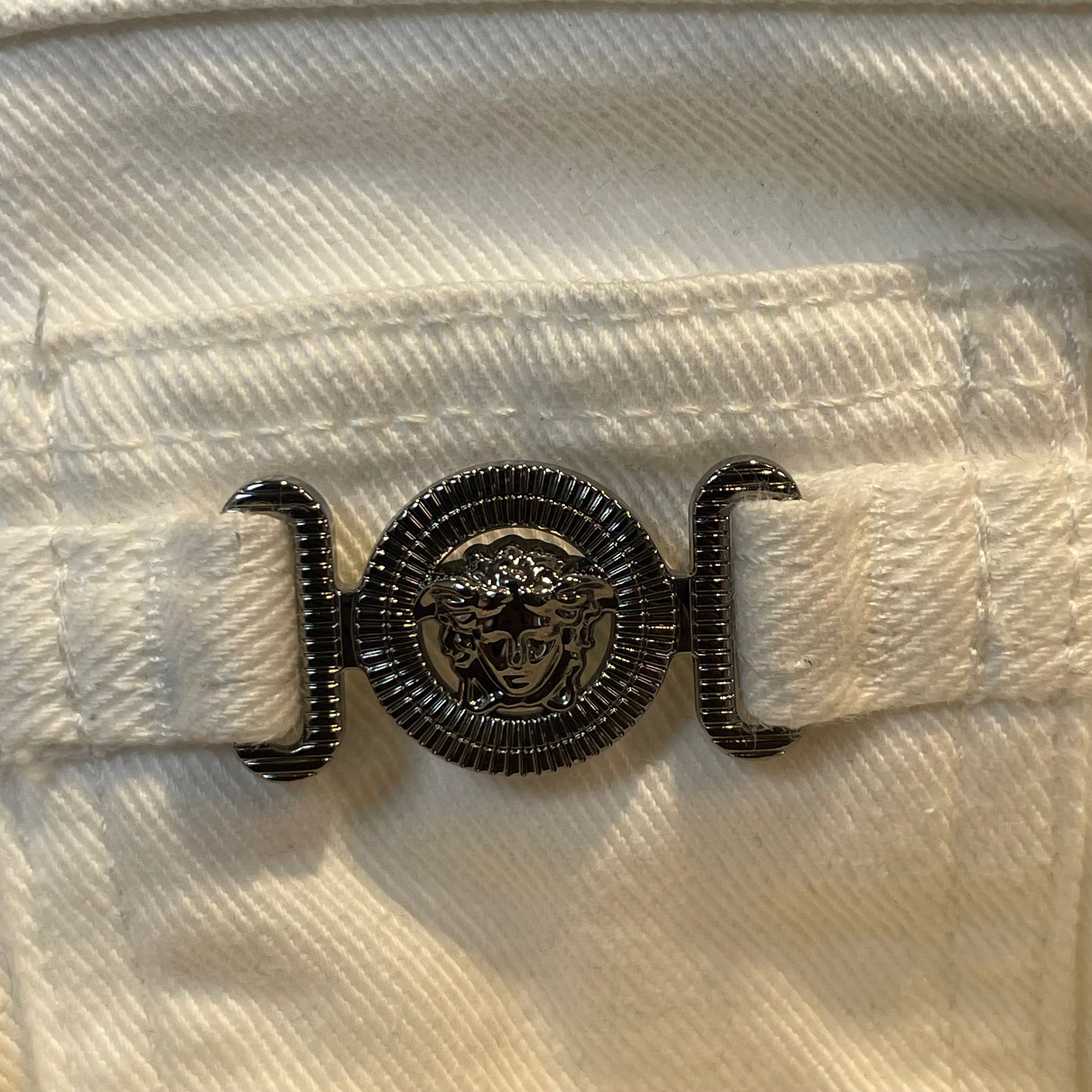 VERSACE/Slacks/32/Denim/WHT/versace denim white view 4