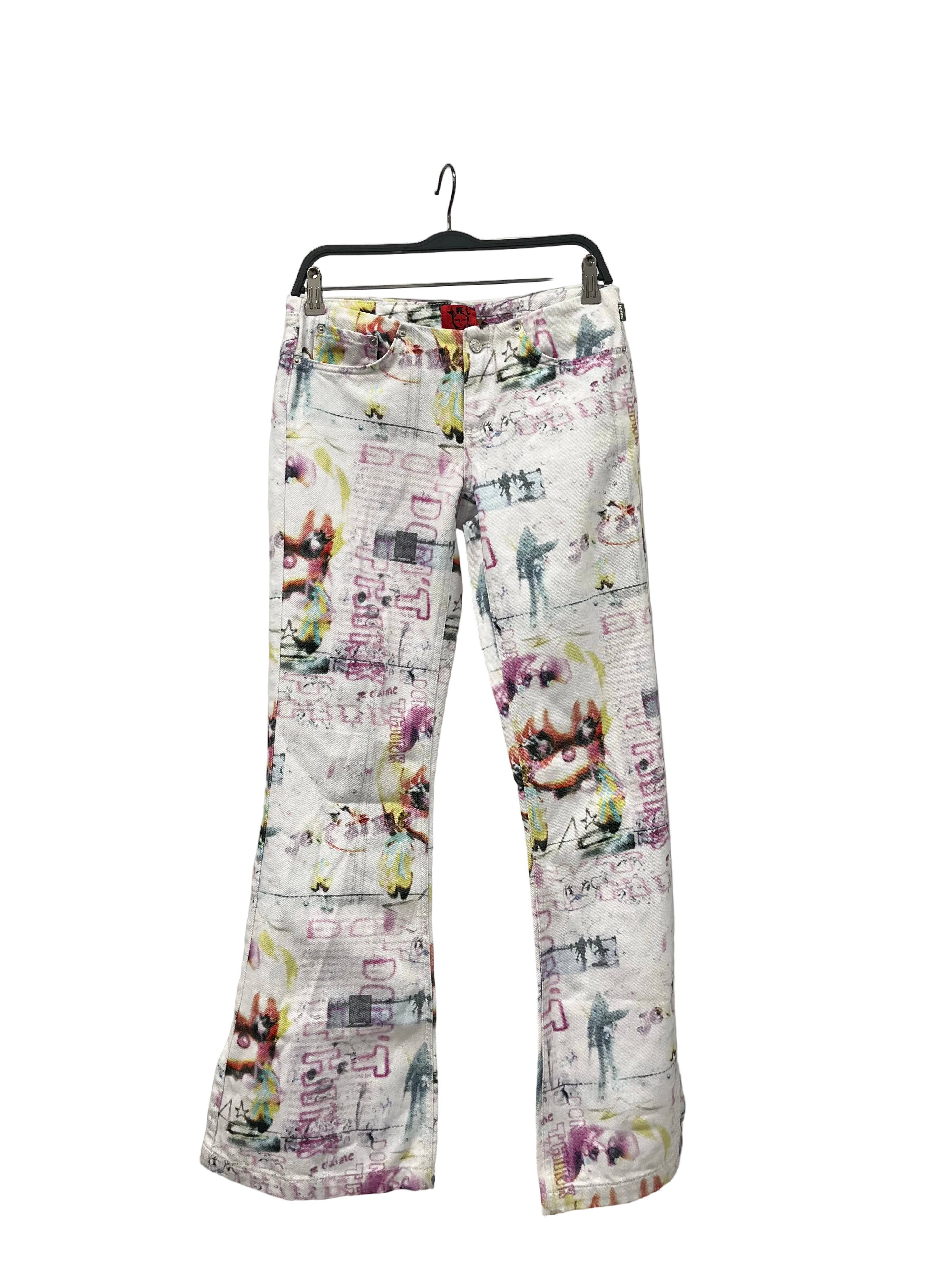Heaven By Marc Jacobs/Skinny Pants/S/All Over Print/Cotton/WHT/Low-rise/CARTOON & GRAFFITI PRINT view 1