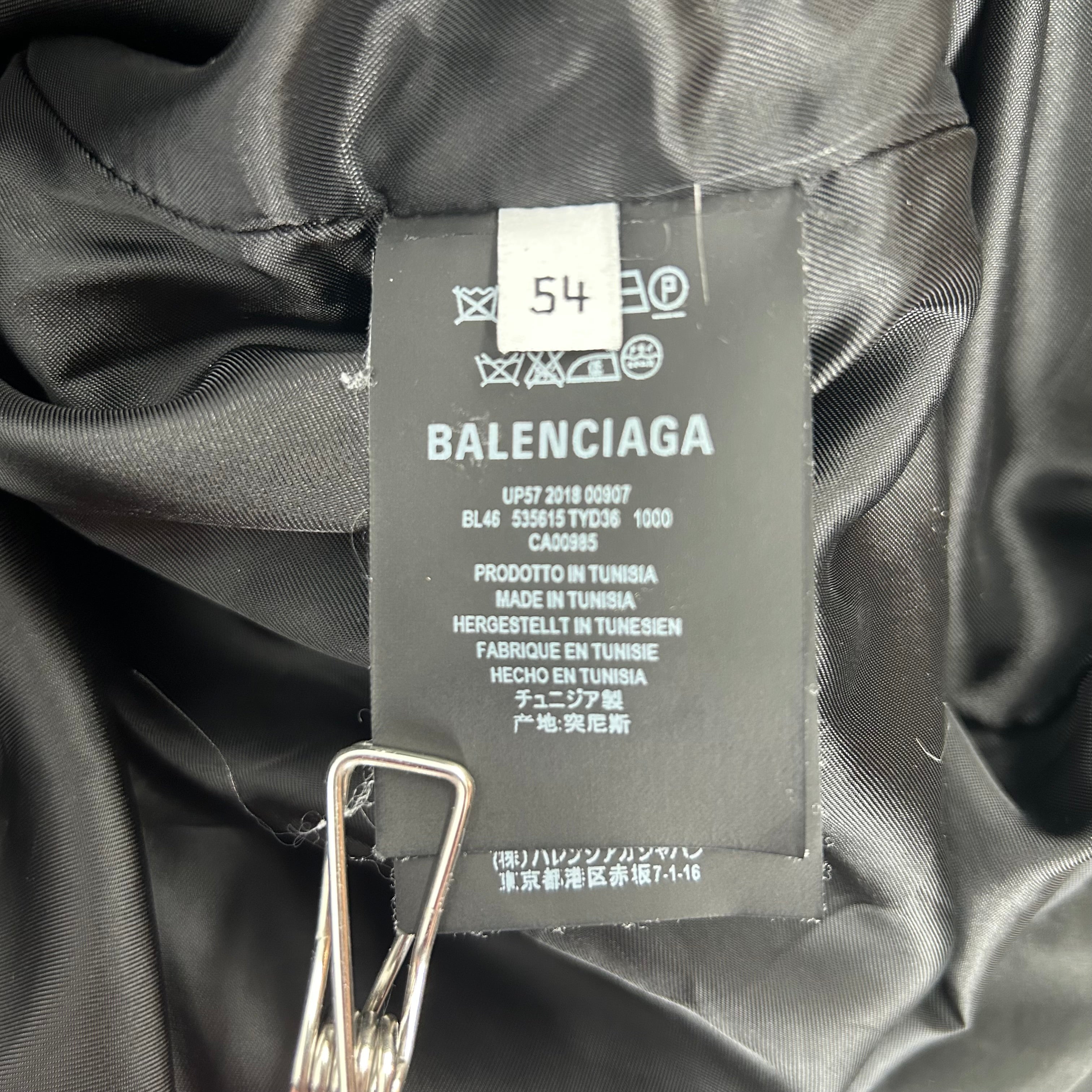 BALENCIAGA/Puffer Jkt/54/Polyester/BLK/BIG ZIPPER view 4