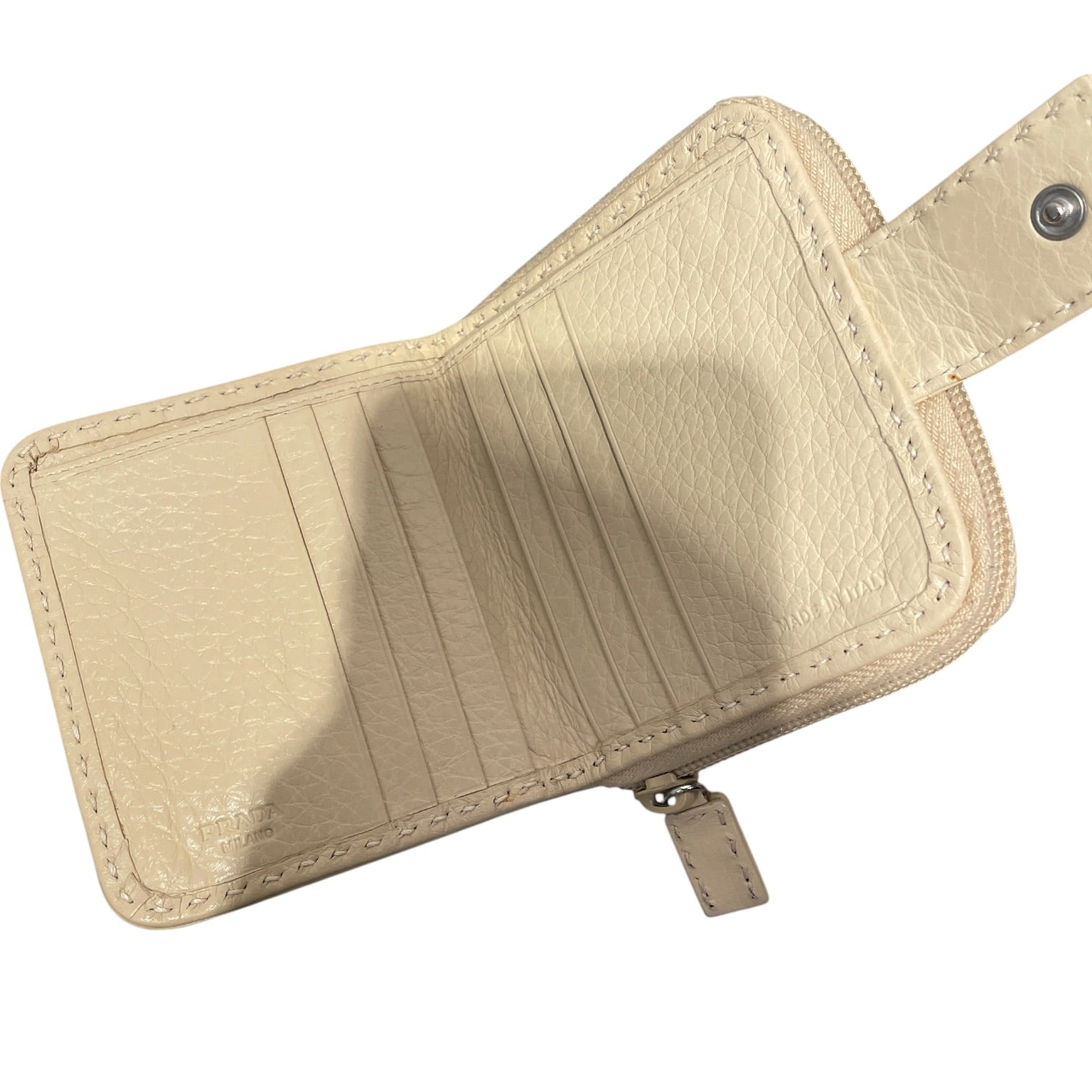 PRADA/Wallet/BEG/PEBBLED LEATHER ZIP AROUND view 4