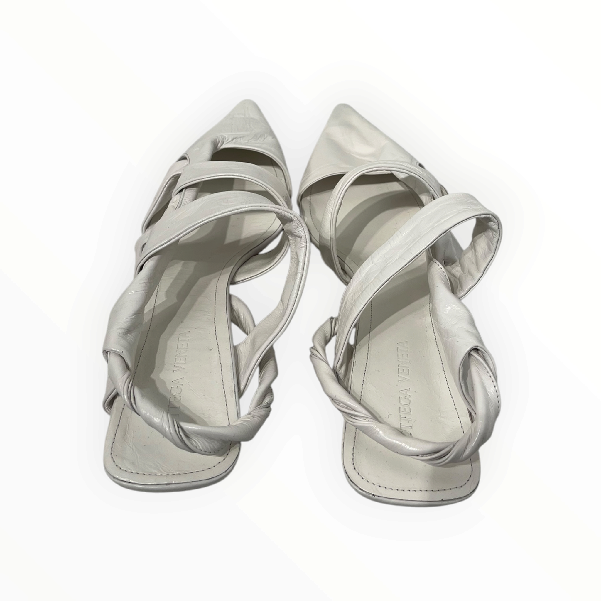 BOTTEGA VENETA/Heels/EU 40/Leather/WHT/POINTED TOE KITTEN HEEL view 3