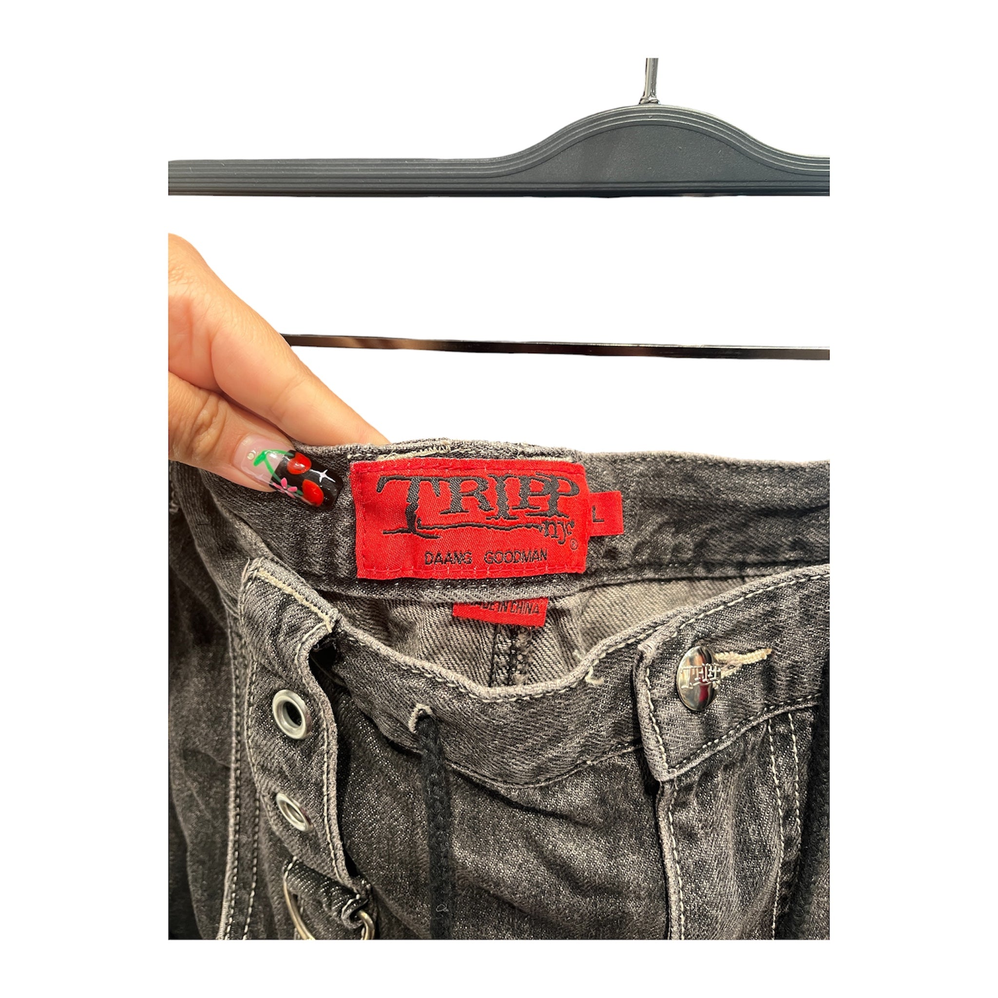 TRIPP NYC/Pants/L/Denim/GRY/studded/zip off shorts view 3