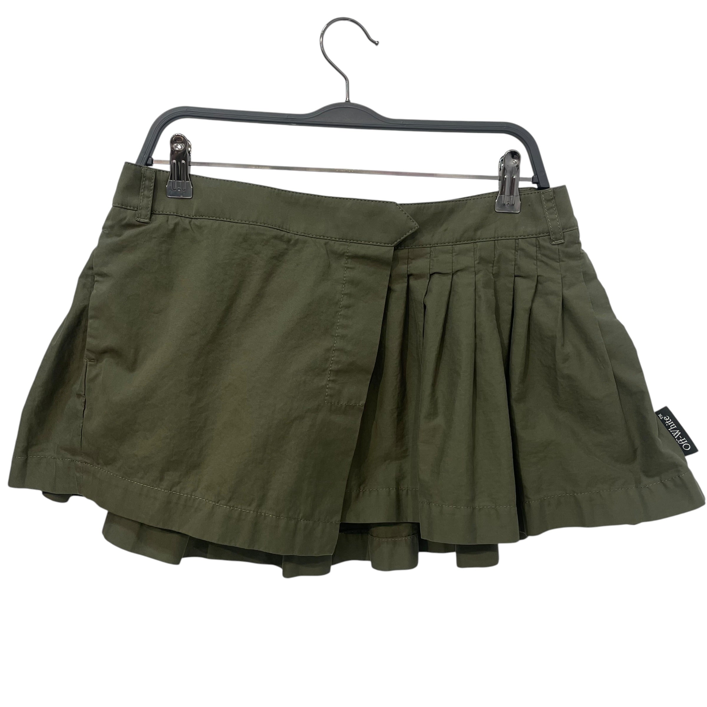 OFF-WHITE/Skirt/XXS/Cotton/KHK/pleated wrap skirt view 1