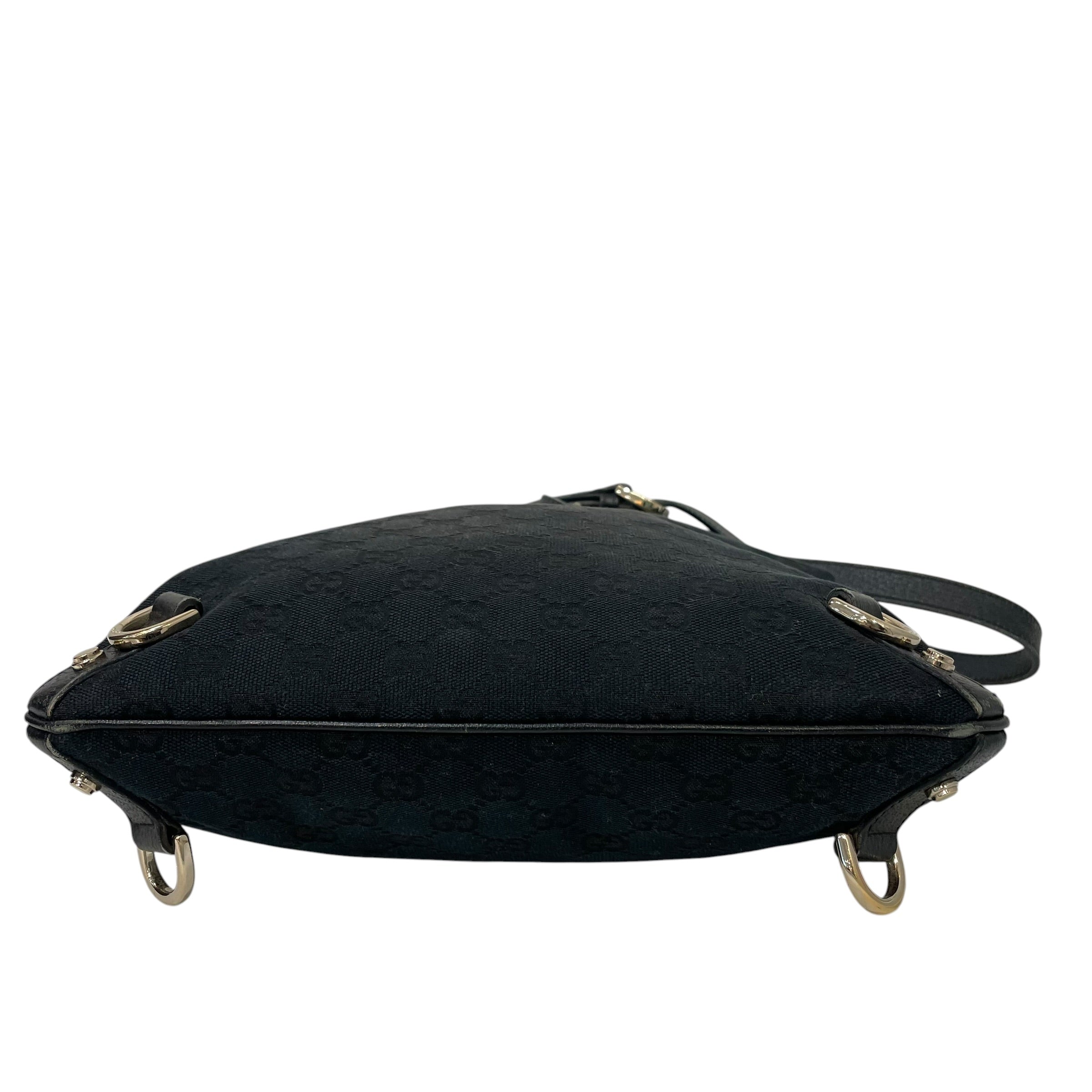 GUCCI/Cross Body Bag/Monogram/Cotton/BLK/abbey GG vintage view 3