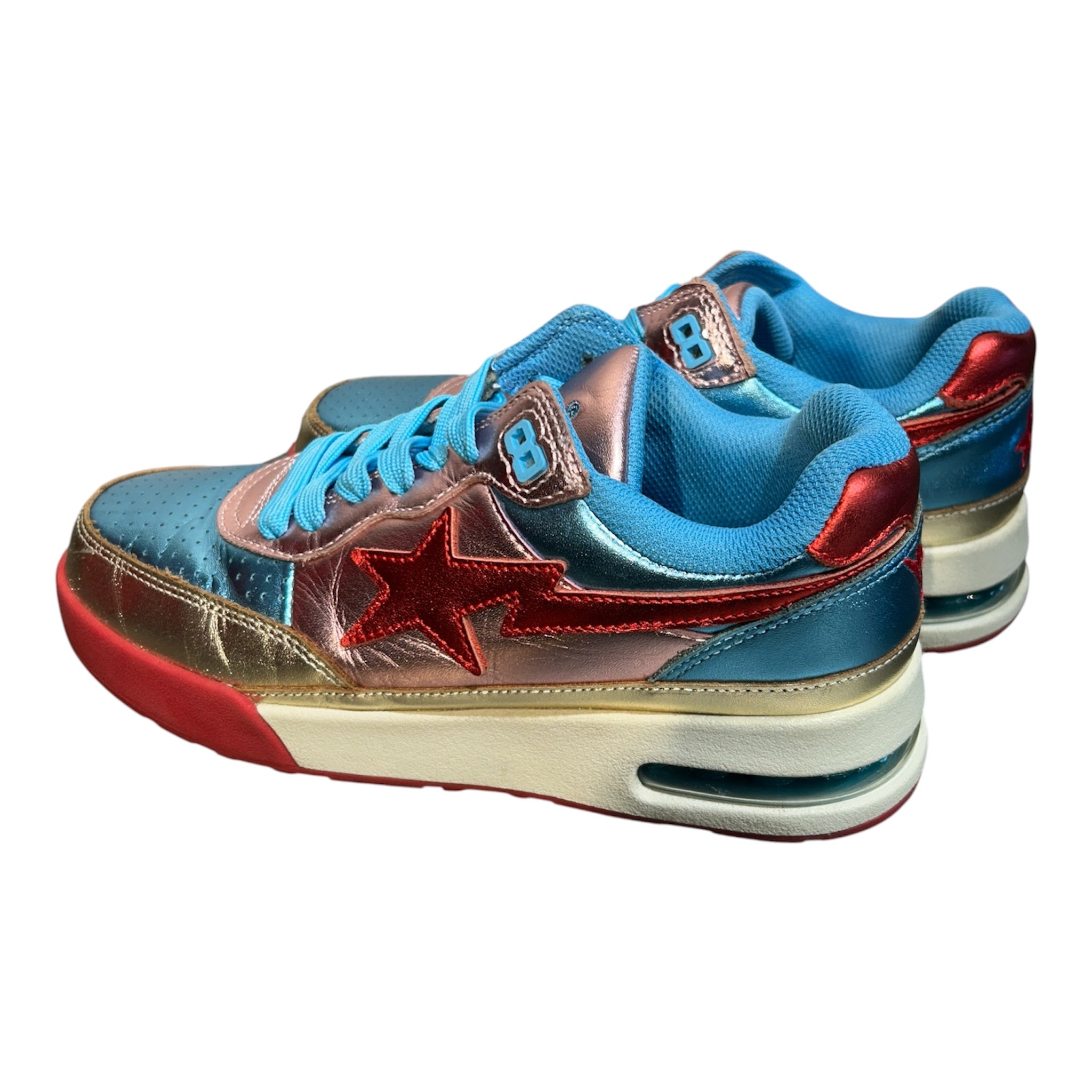 A BATHING APE/Low-Sneakers/US 5/Leather/BLU/ROAD STA view 2