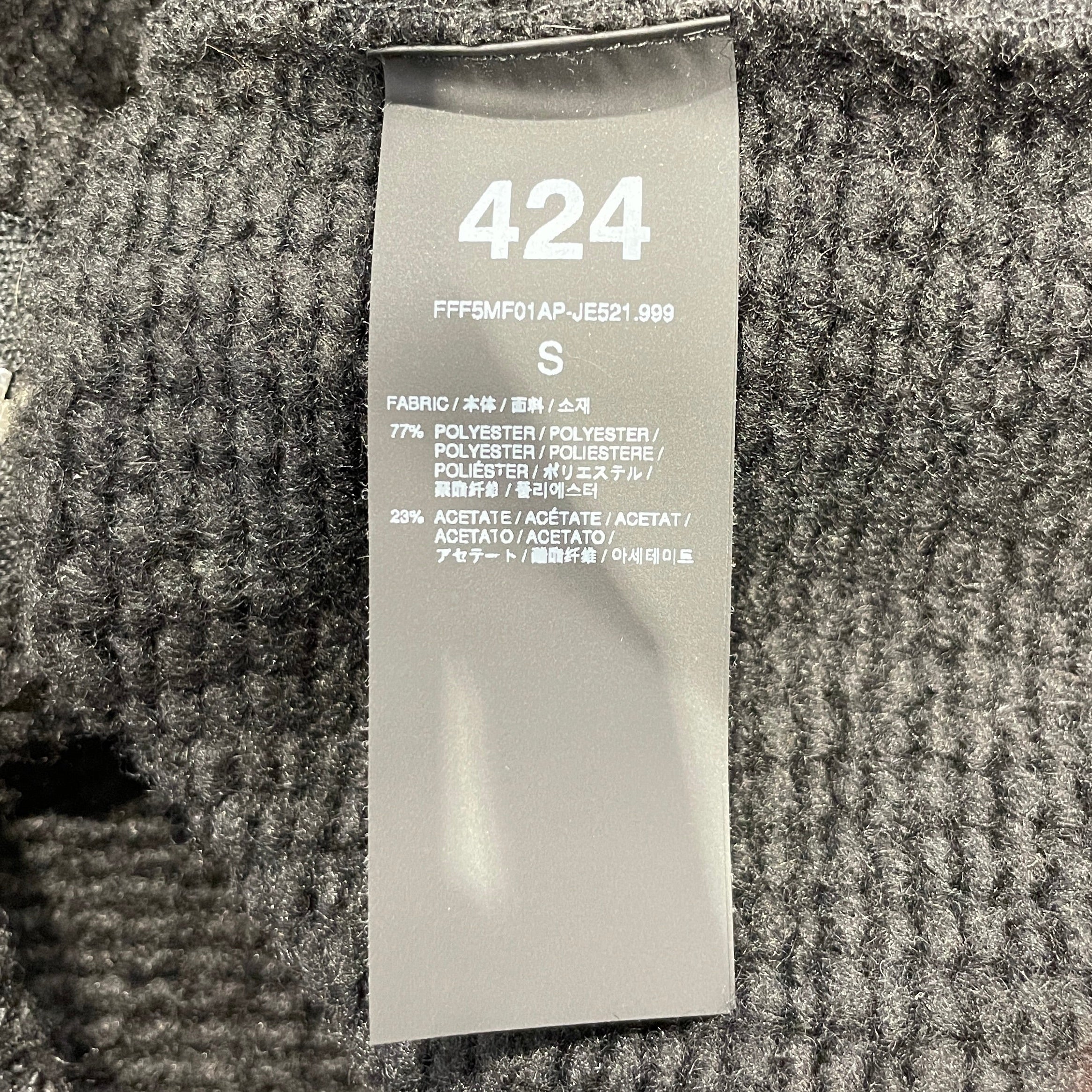 424(FourTwoFour)/Hoodie/S/Cotton/BLK/zipper sweater hood view 4