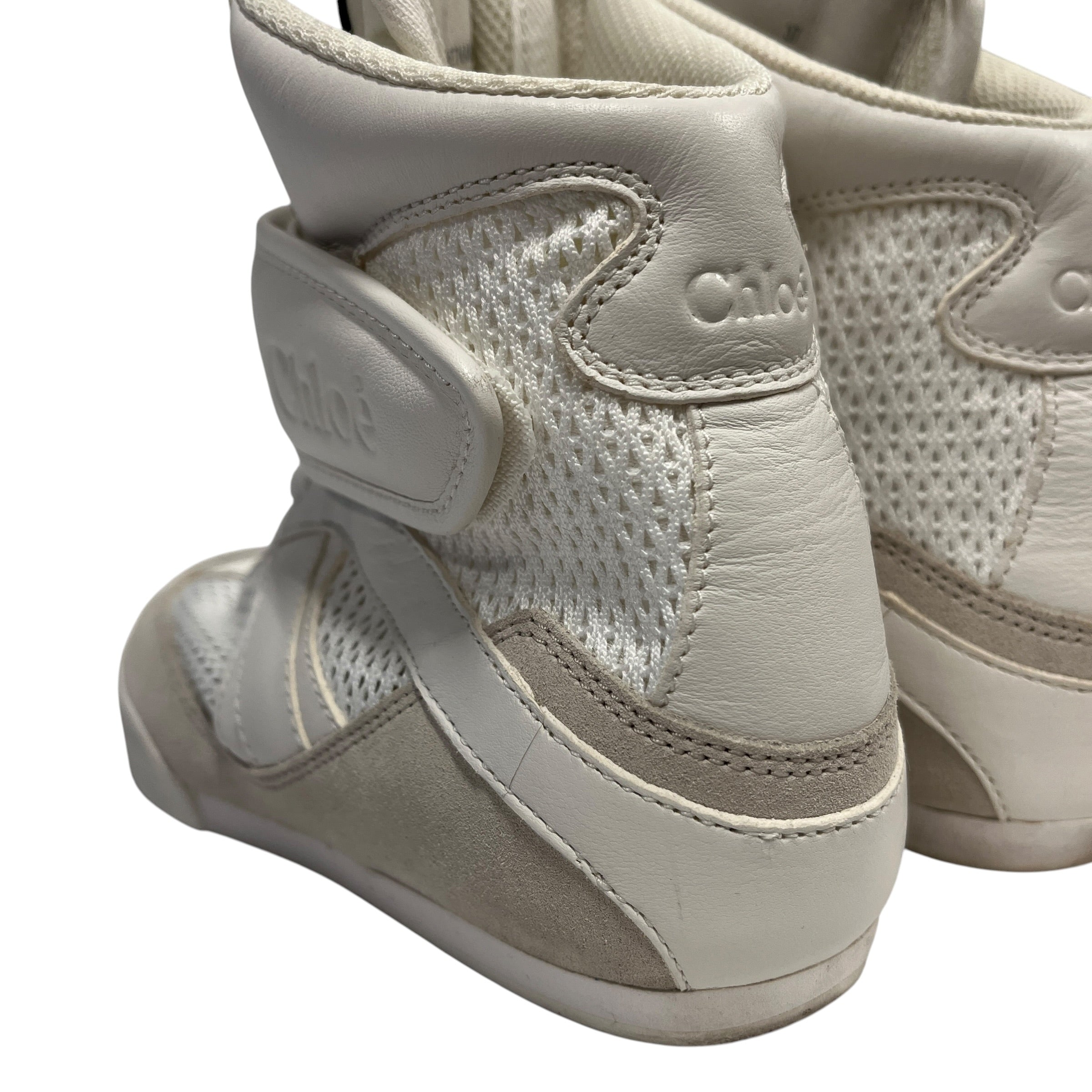 Chloe/Hi-Sneakers/EU 37/Suede/WHT/Kick Mesh High Top Sneaker view 4