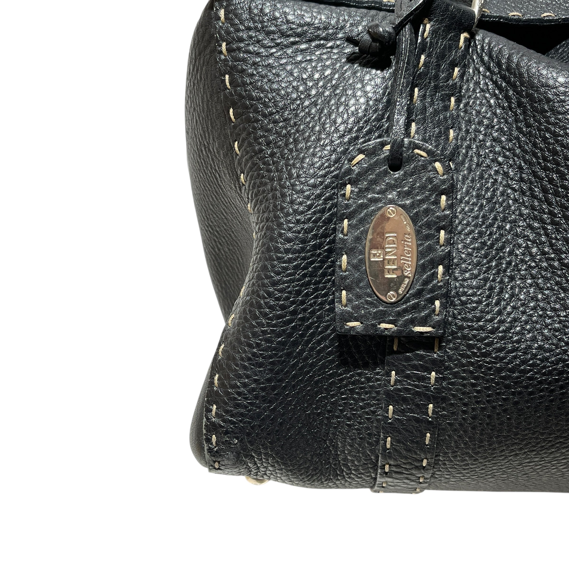 FENDI/Hand Bag/Leather/BLK/Sellerina Linda Large view 7