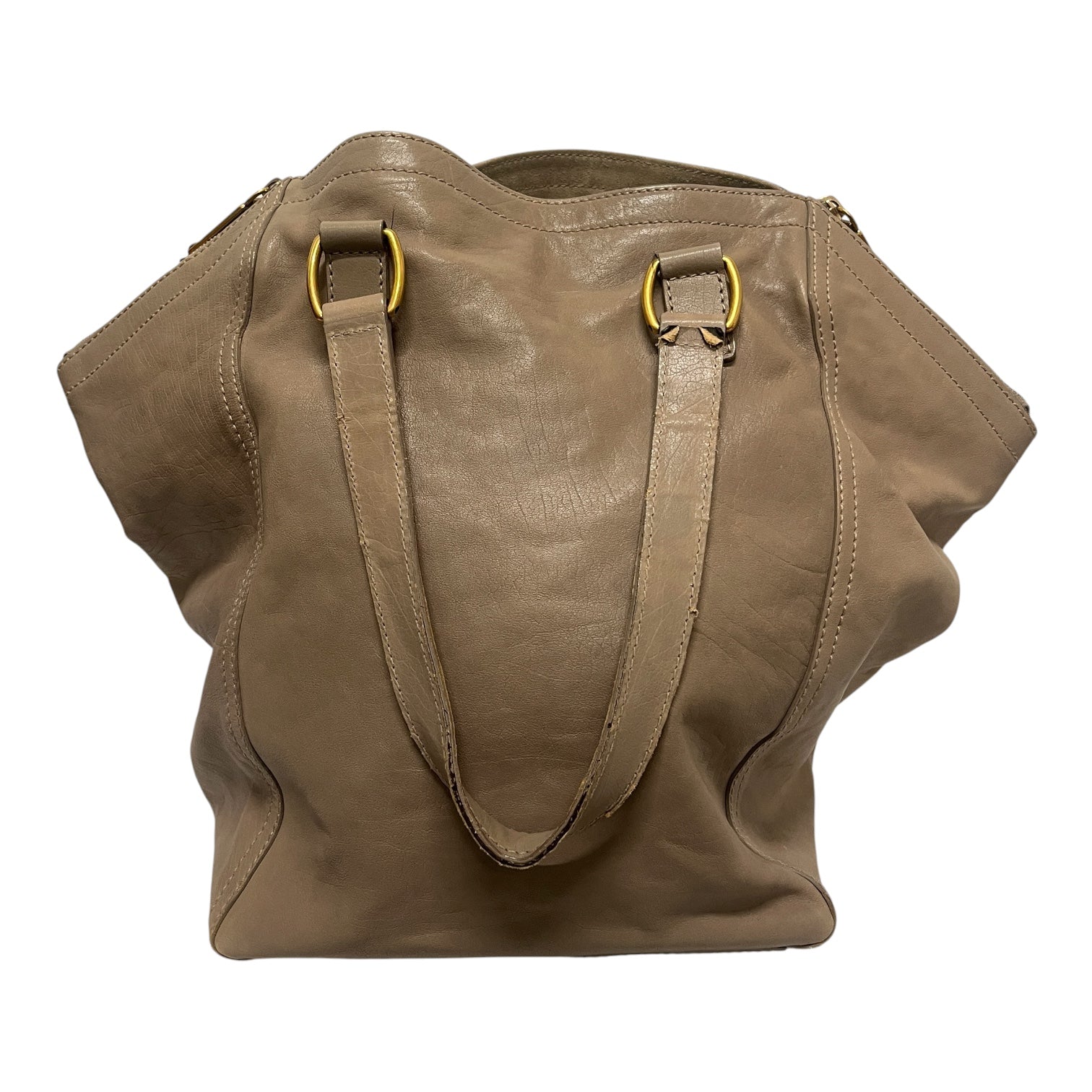 YVES SAINT LAURENT/Tote Bag/Leather/BEG/downtown bag view 2