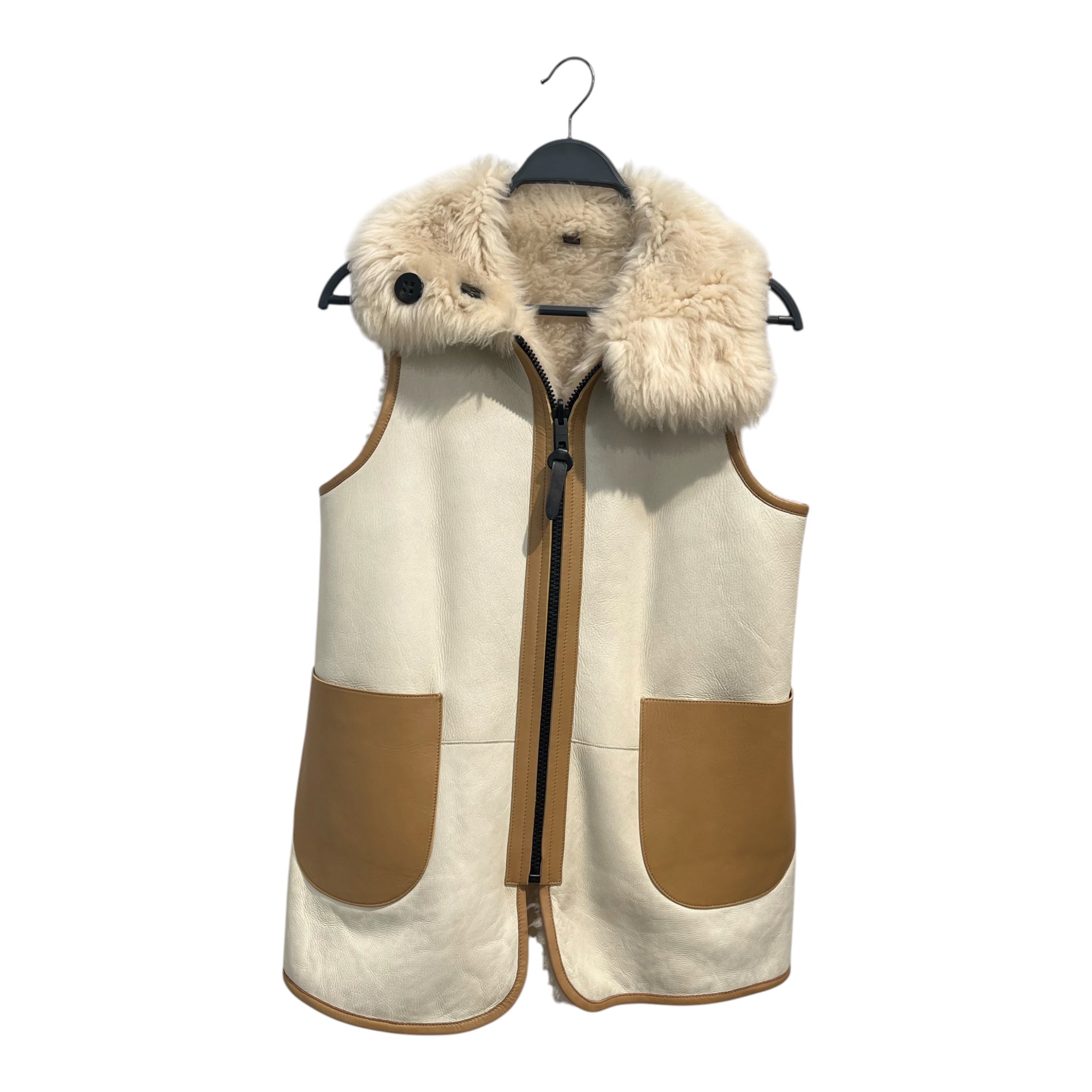 COACH/Vest/L/BEG/reverisble yak fur vest view 3