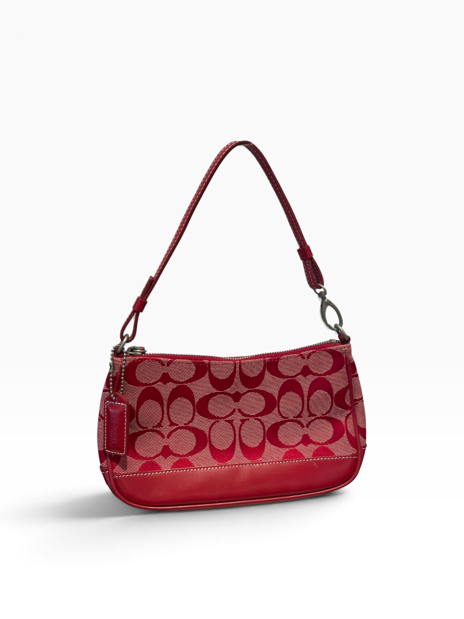COACH/Hand Bag/Monogram/Cotton/RED/Small Demi Handbag view 2