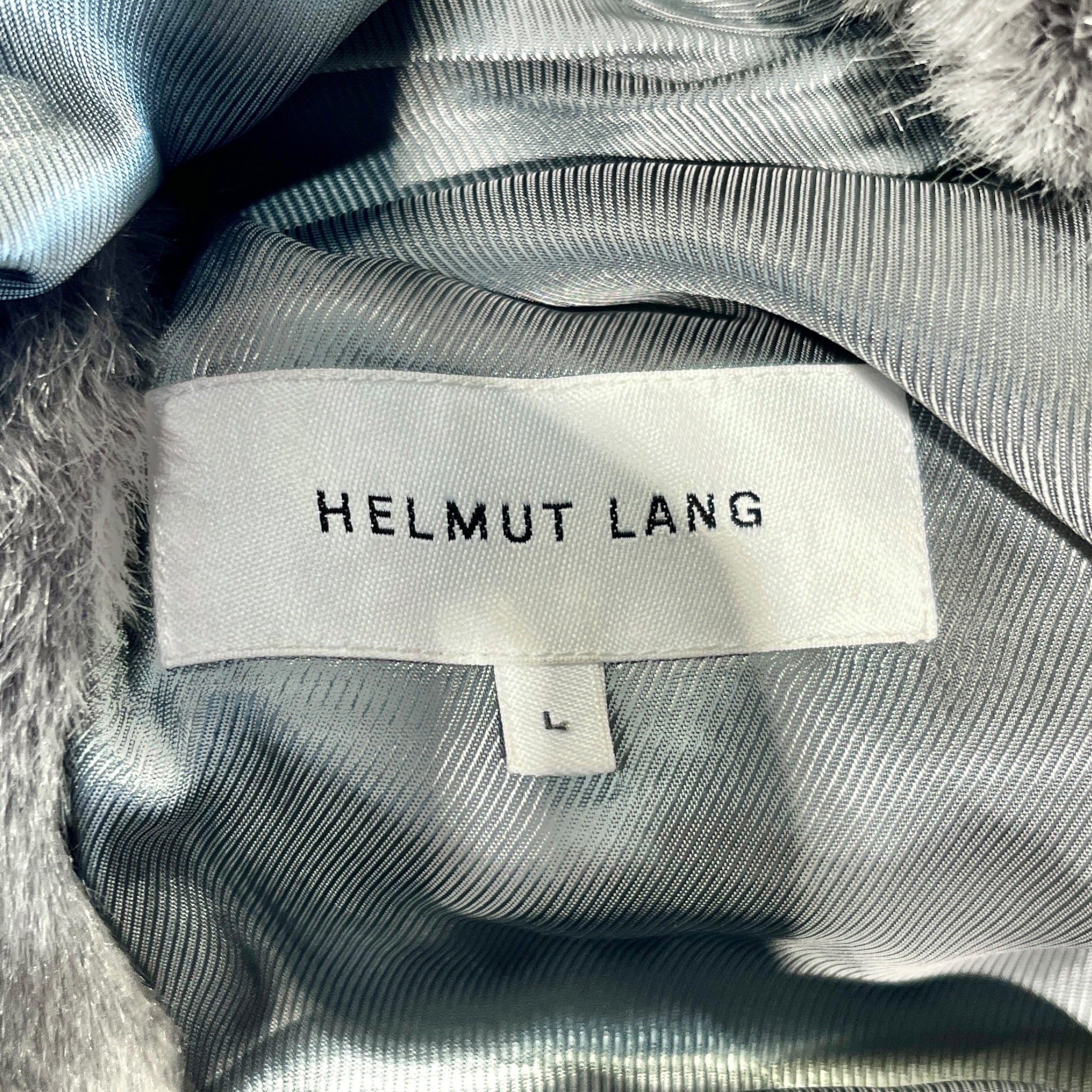 Helmut Lang/Coat/L/GRY/Single Breasted/Faux Fur Jacket view 3
