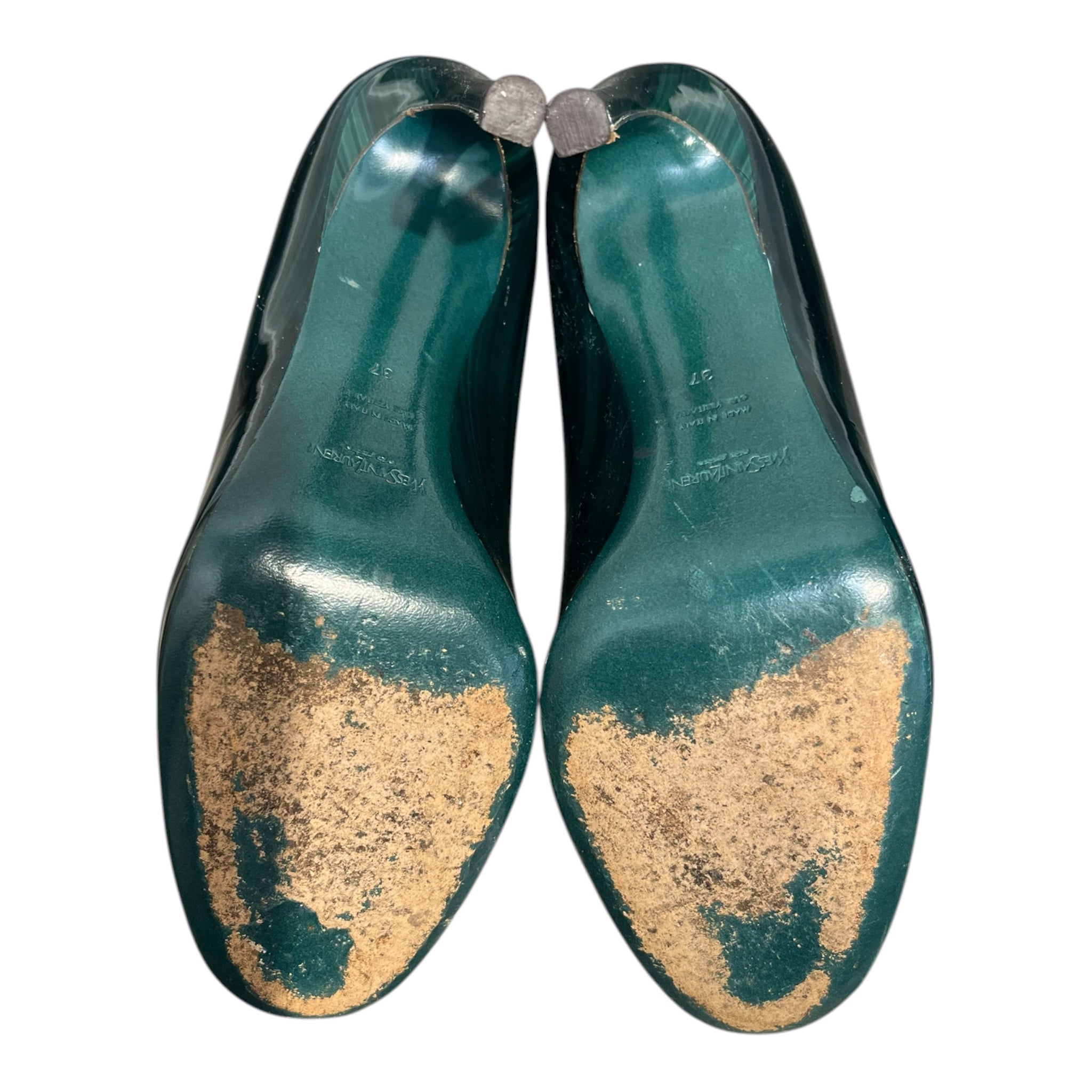 YVES SAINT LAURENT rive gauche/Heels/EU 37/Leather/GRN/WOOD GRAIN-ROUND TOE view 8
