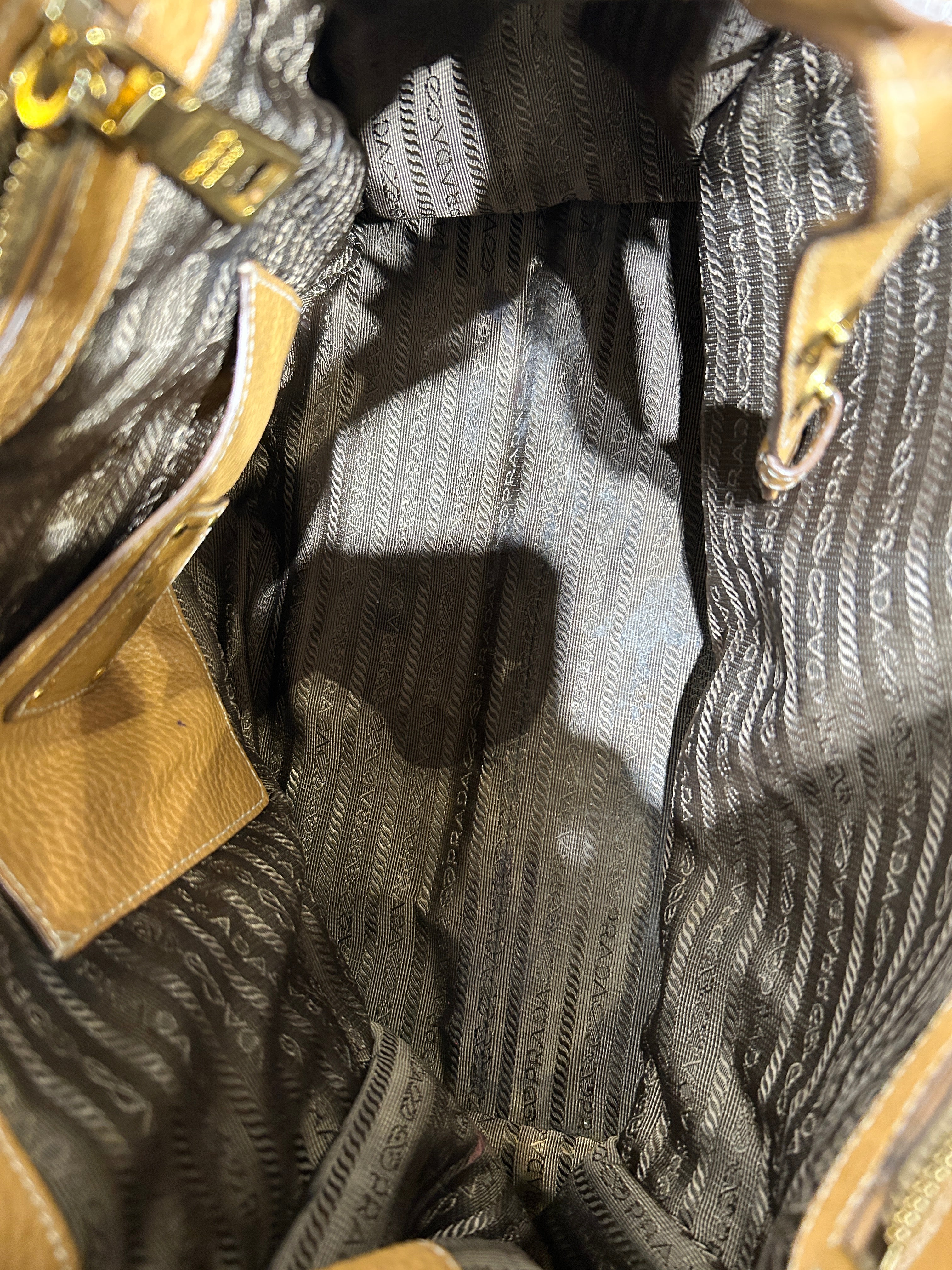 PRADA/Tote Bag/BEG/GOLD HARDWARE CROSSBODY view 4