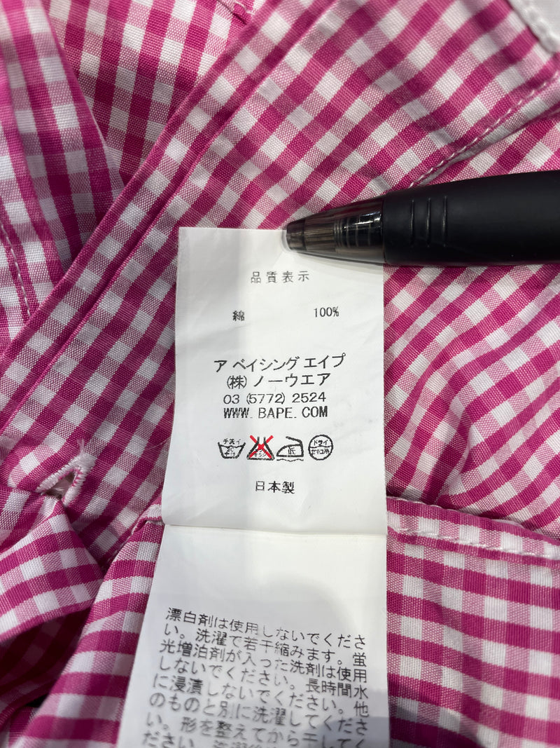 A BATHING APE/Polo Shirt/S/Cotton/RED/Plaid/