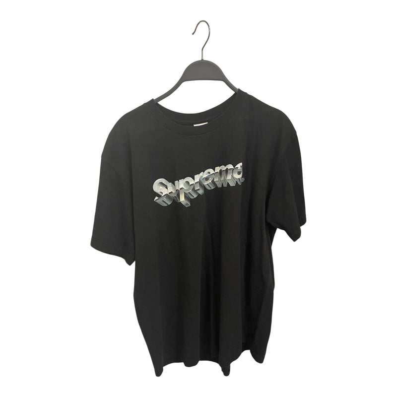 Supreme/T-Shirt/M/Cotton/BLK/CHROME/SPELLOUT