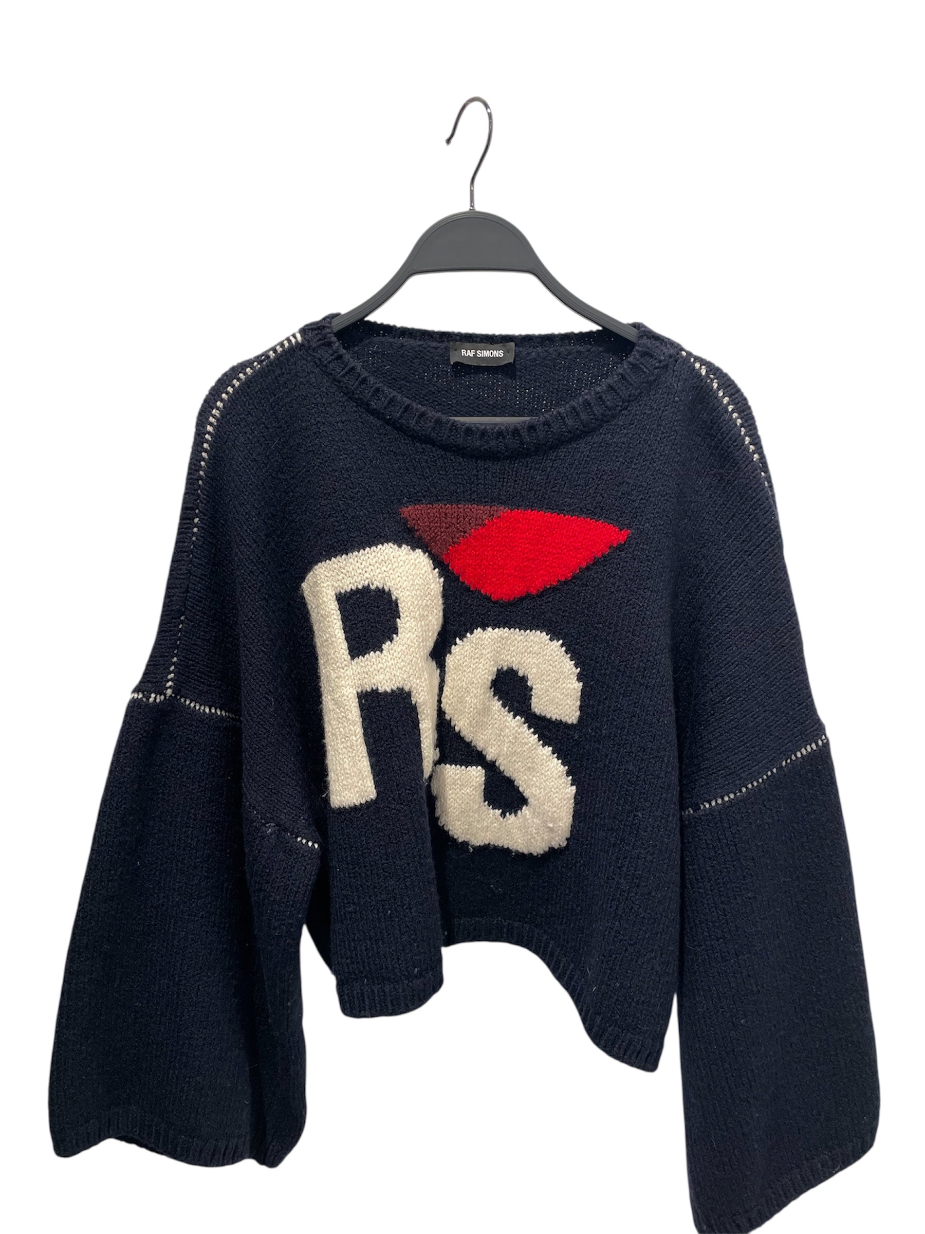 RAF SIMONS/Heavy Sweater/S/Wool/NVY/RS CROPPED view 1
