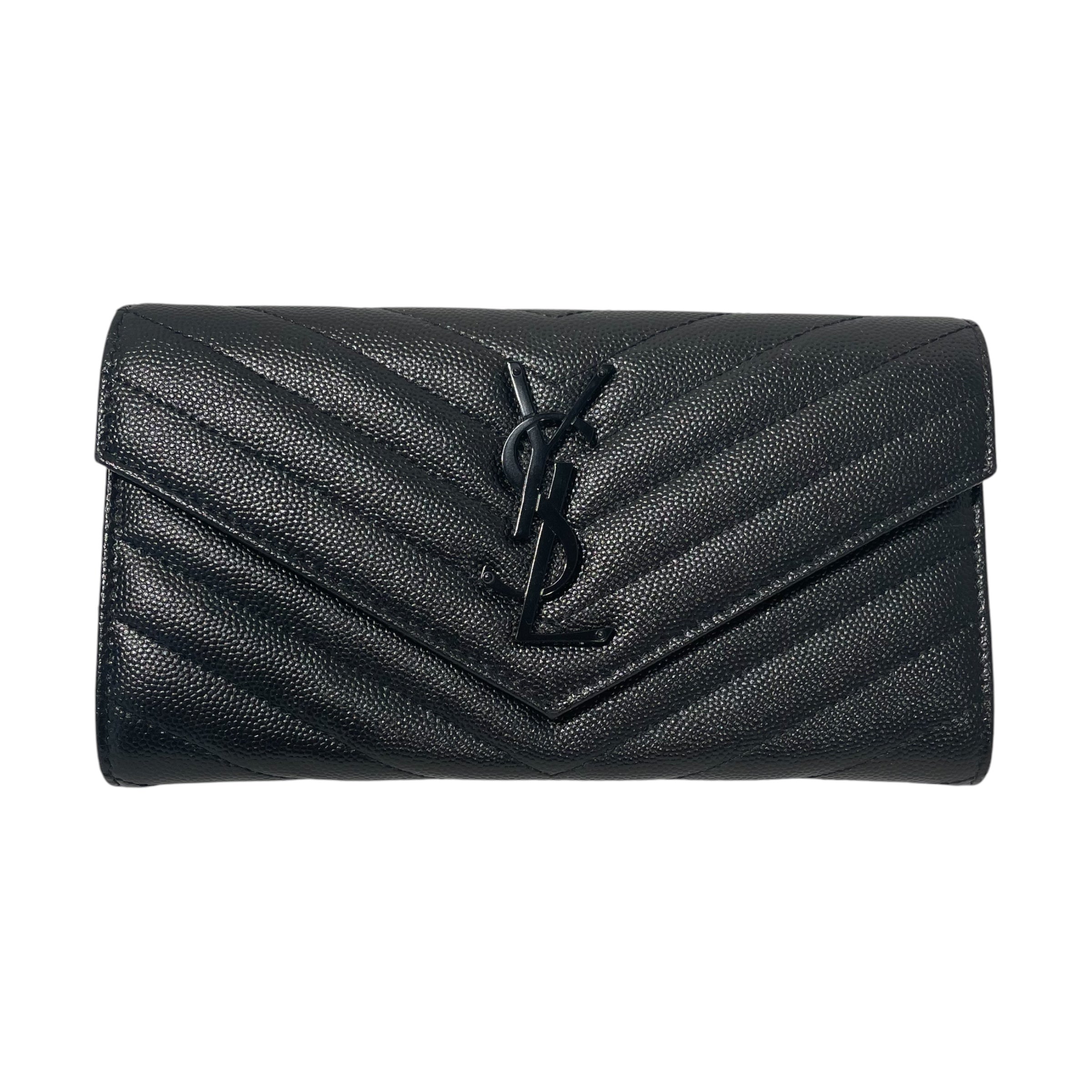 SAINT LAURENT/Long Wallet/Leather/BLK/L's/CASSANDRE YSL LONG WALLET view 1