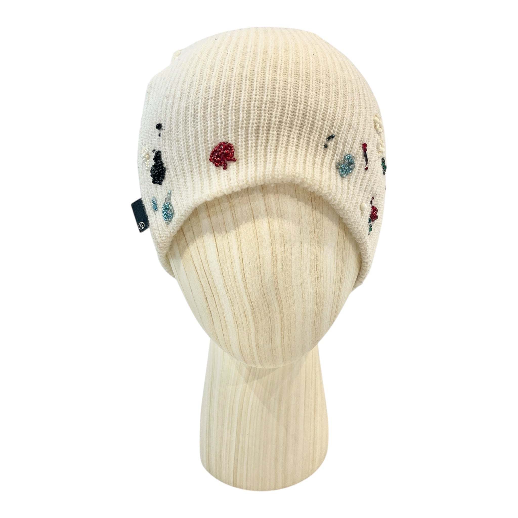UNDERCOVER/Beanie/Acrylic/WHT/F/W 23 BEADED EMBELLISHMENTS view 1