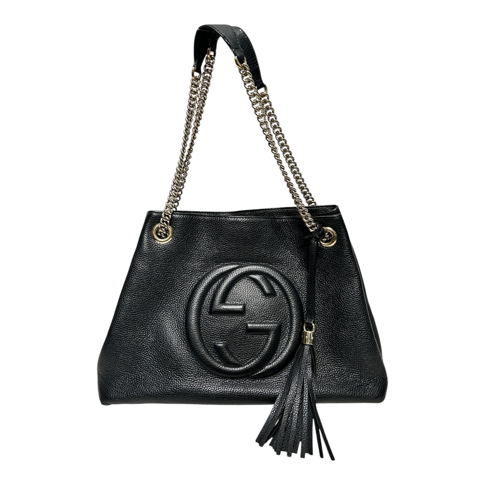 GUCCI/Bag/Leather/BLK/SOHO GG CHAIN TOTE view 1