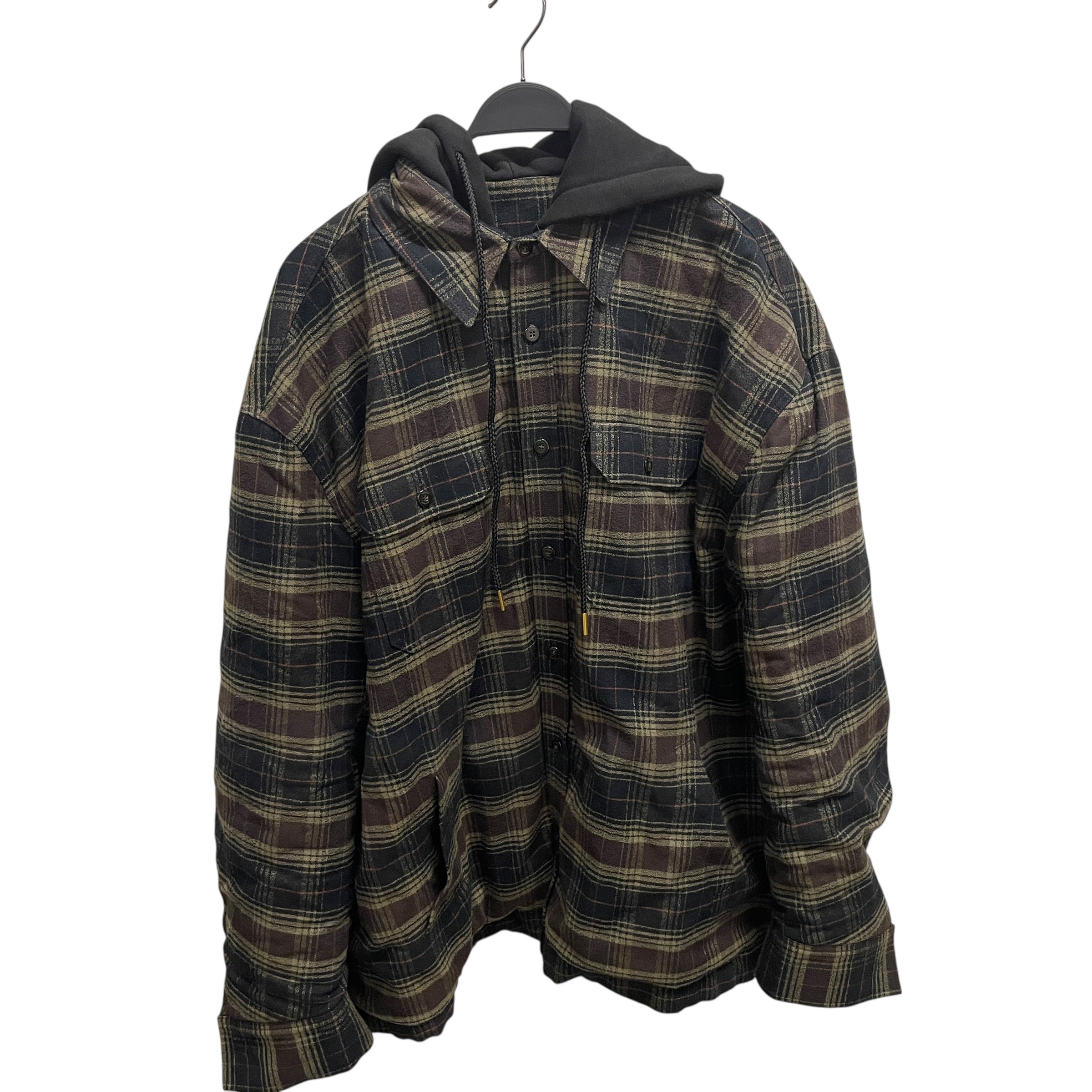 WILLY CHAVARRIA/Heavy Sweater/M/Plaid/Cotton/MLT/2 LAYER HOODIE/FLANNEL view 1