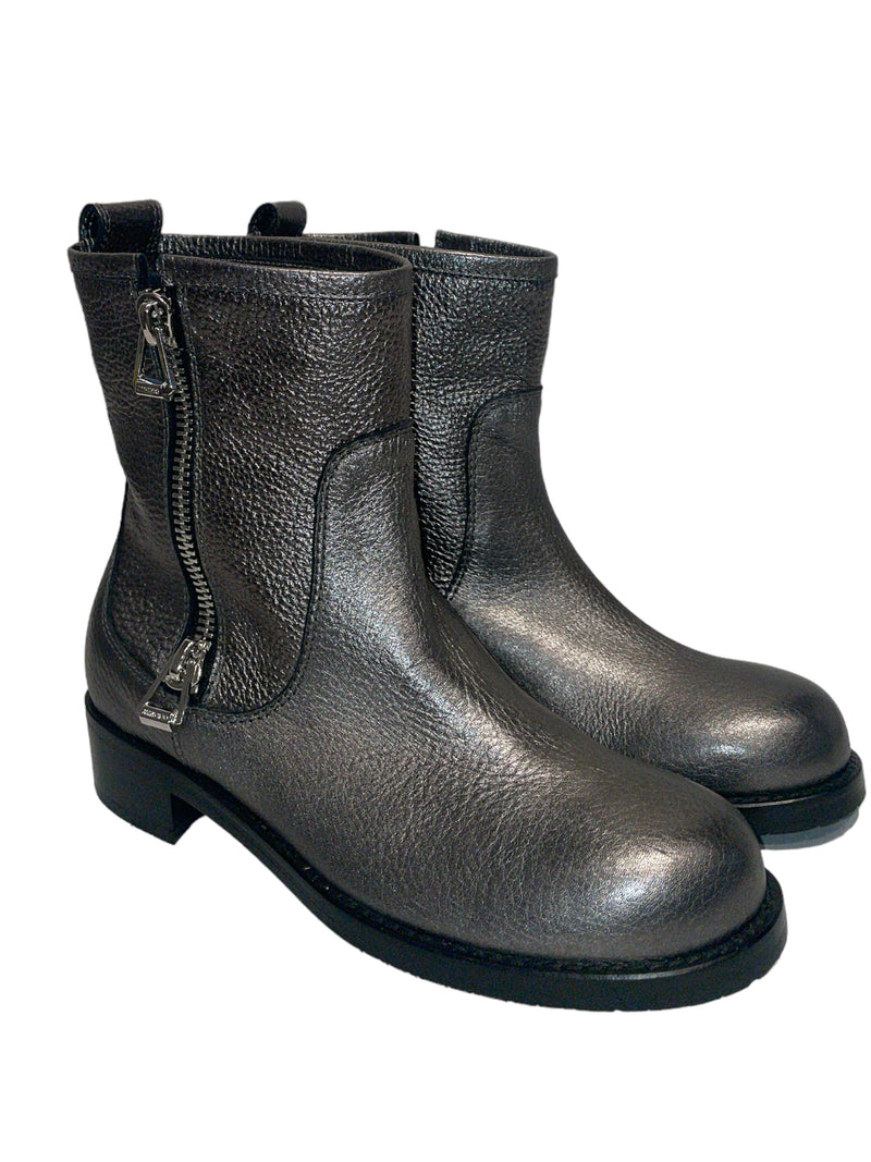 JIMMY CHOO/Biker Boots/EU 36.5/Leather/SLV/dondo metallic pebbled boots