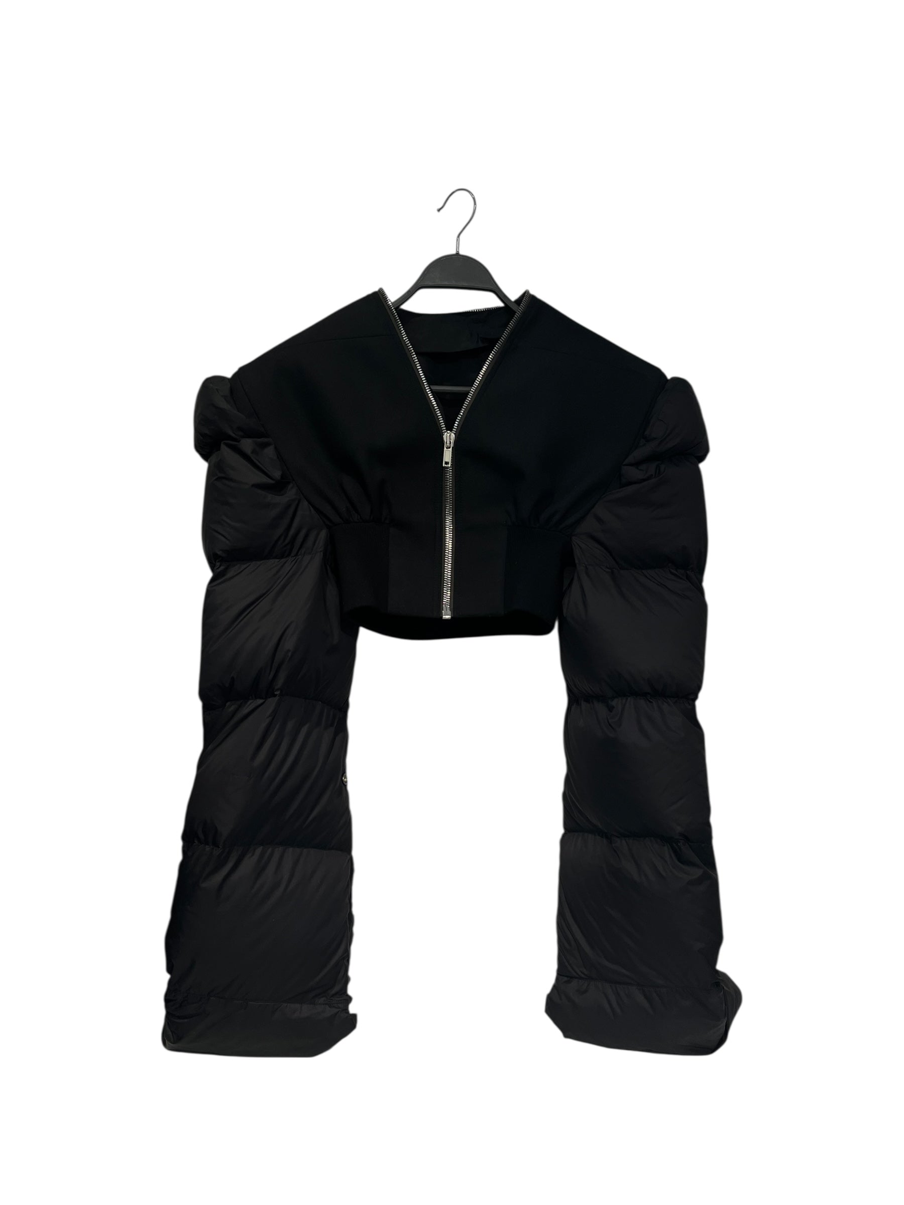 Rick Owens/Puffer Coat/40/Polyester/BLK/RO02A7787-CVRND3 crop pffr view 1