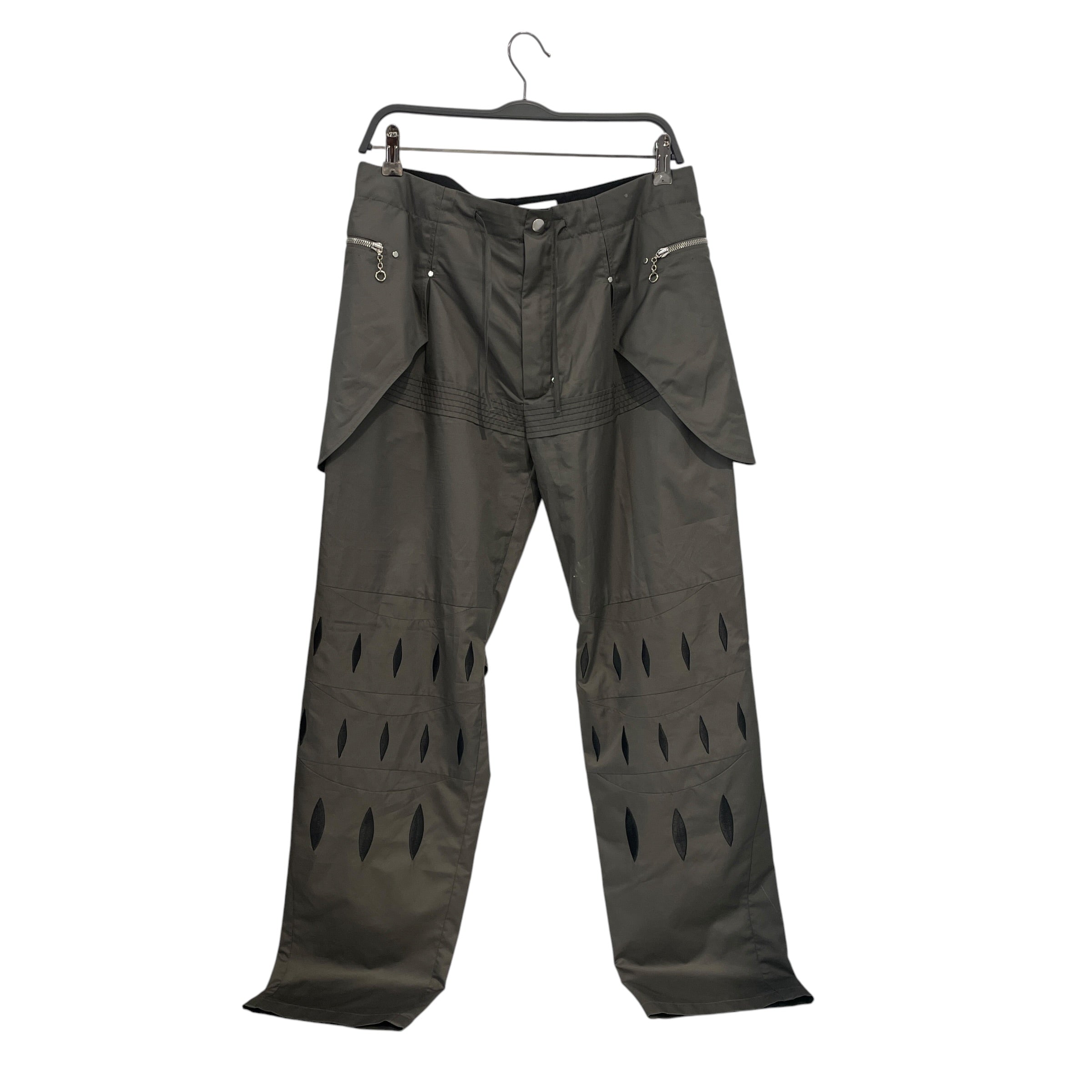 Kiko Kostadinov/Pants/46/Nylon/GRN/EMBROIDERED NYLON CARGO view 1