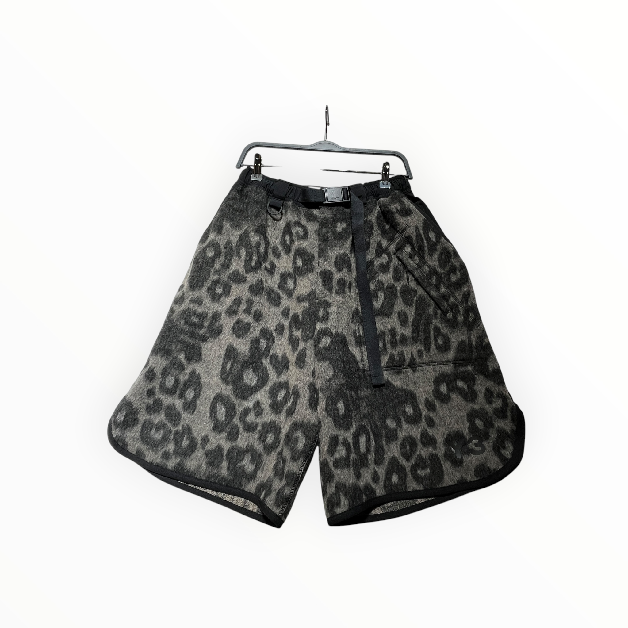 adidas/YOHJI YAMAMOTO/Shorts/M/Polyester/GRY/Leopard/waist buckle view 1