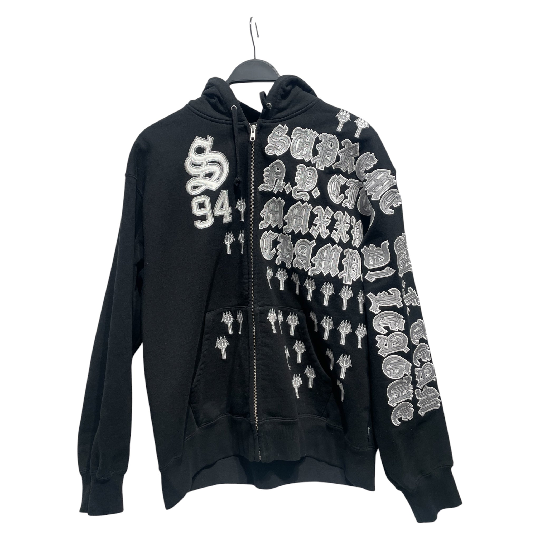 Supreme/Zip Up Hoodie/M/Cotton/BLK/League Champs Zip Up Hoodie view 1