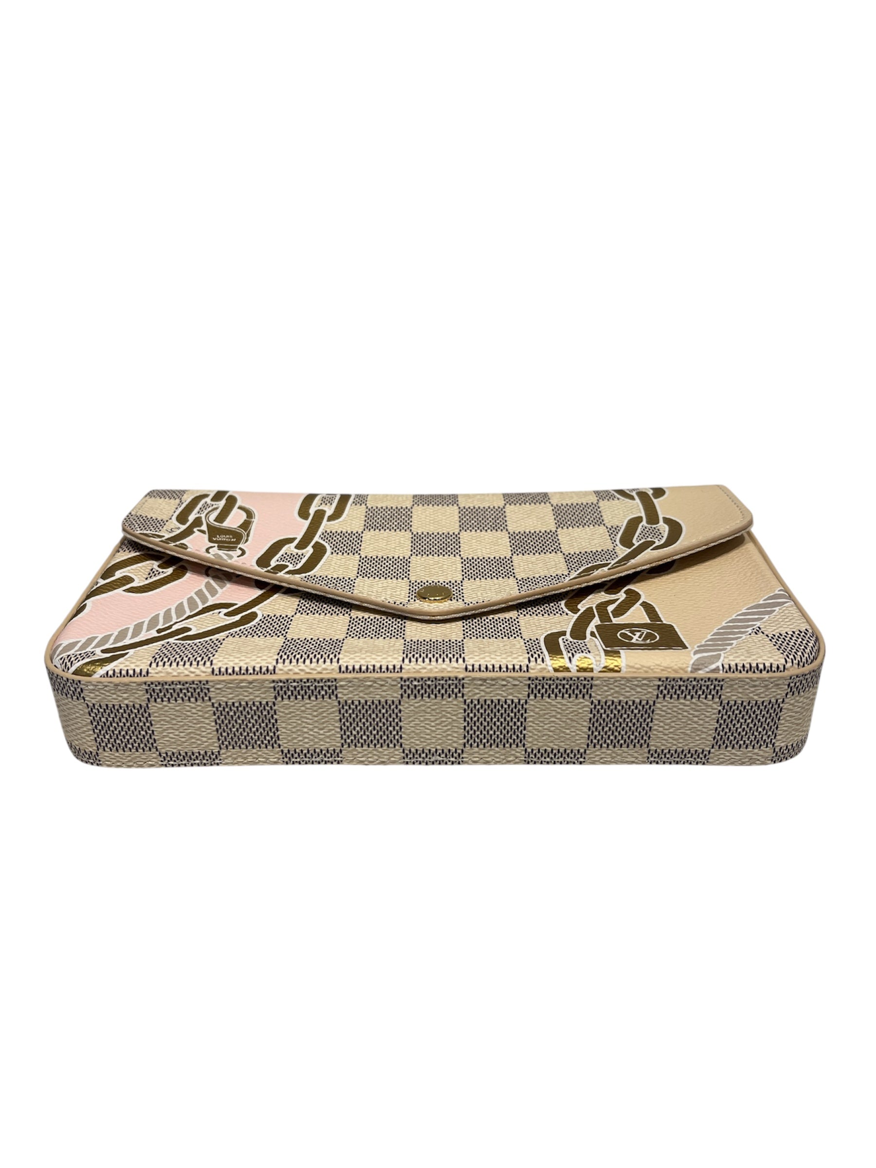 LOUIS VUITTON/Cross Body Bag/All Over Print/Leather/WHT/Pochette Nautiva Damier view 4