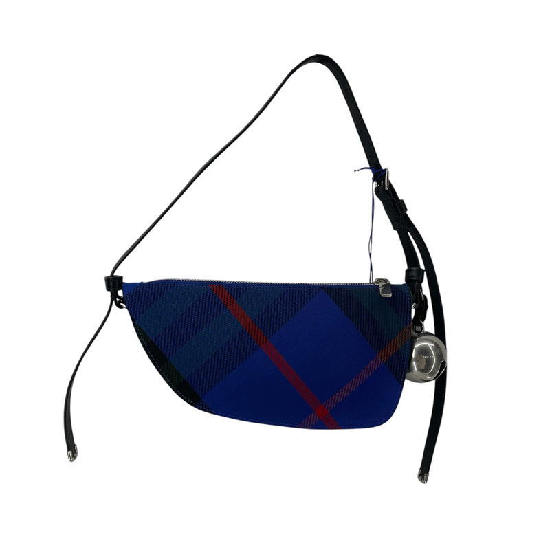 BURBERRY/Hand Bag/Plaid/Cotton/NVY/SIDE BAG WT BELL PLAID