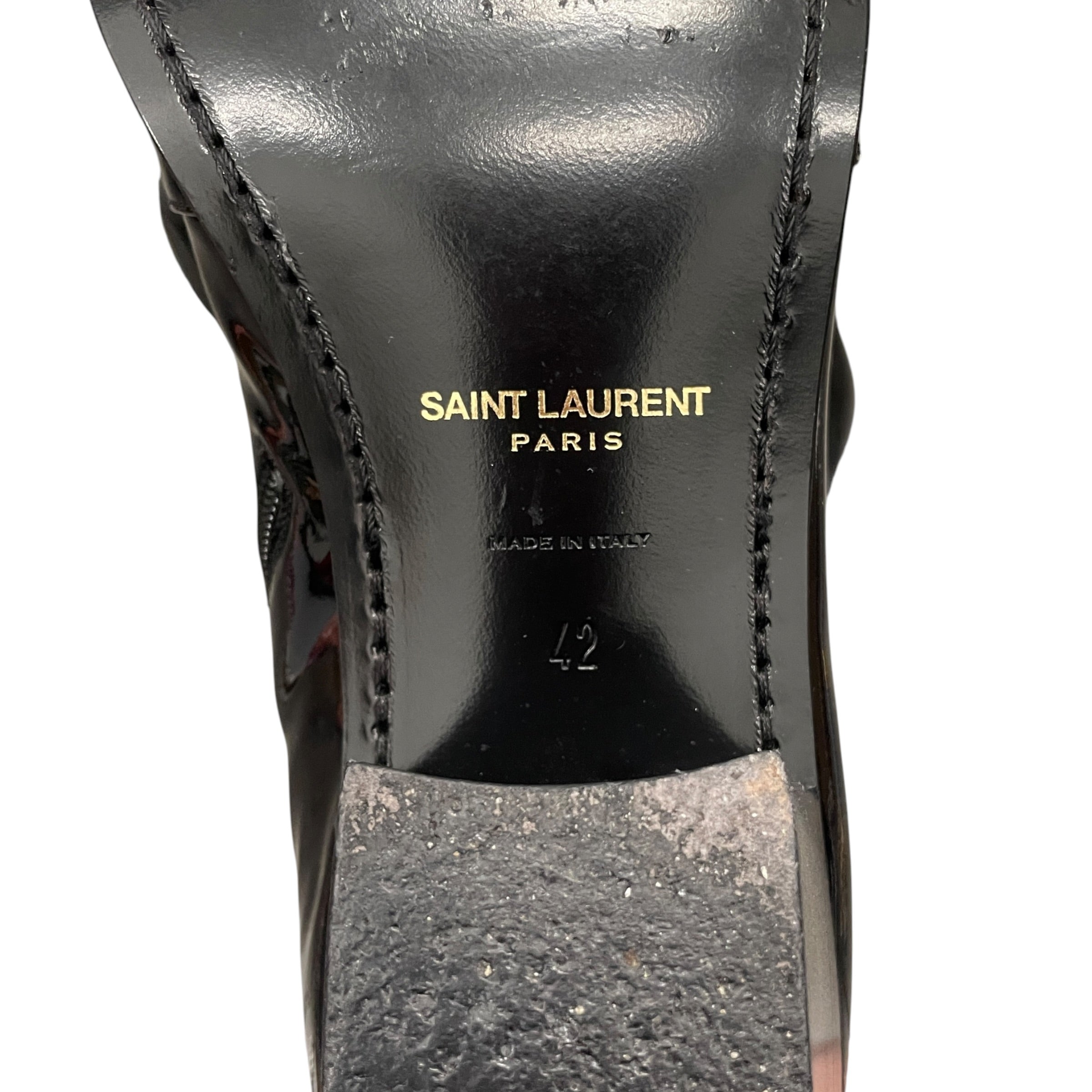 SAINT LAURENT/Boots/US 9/BLK/PATENT SIDE ZIP BOOT/HEELED view 3