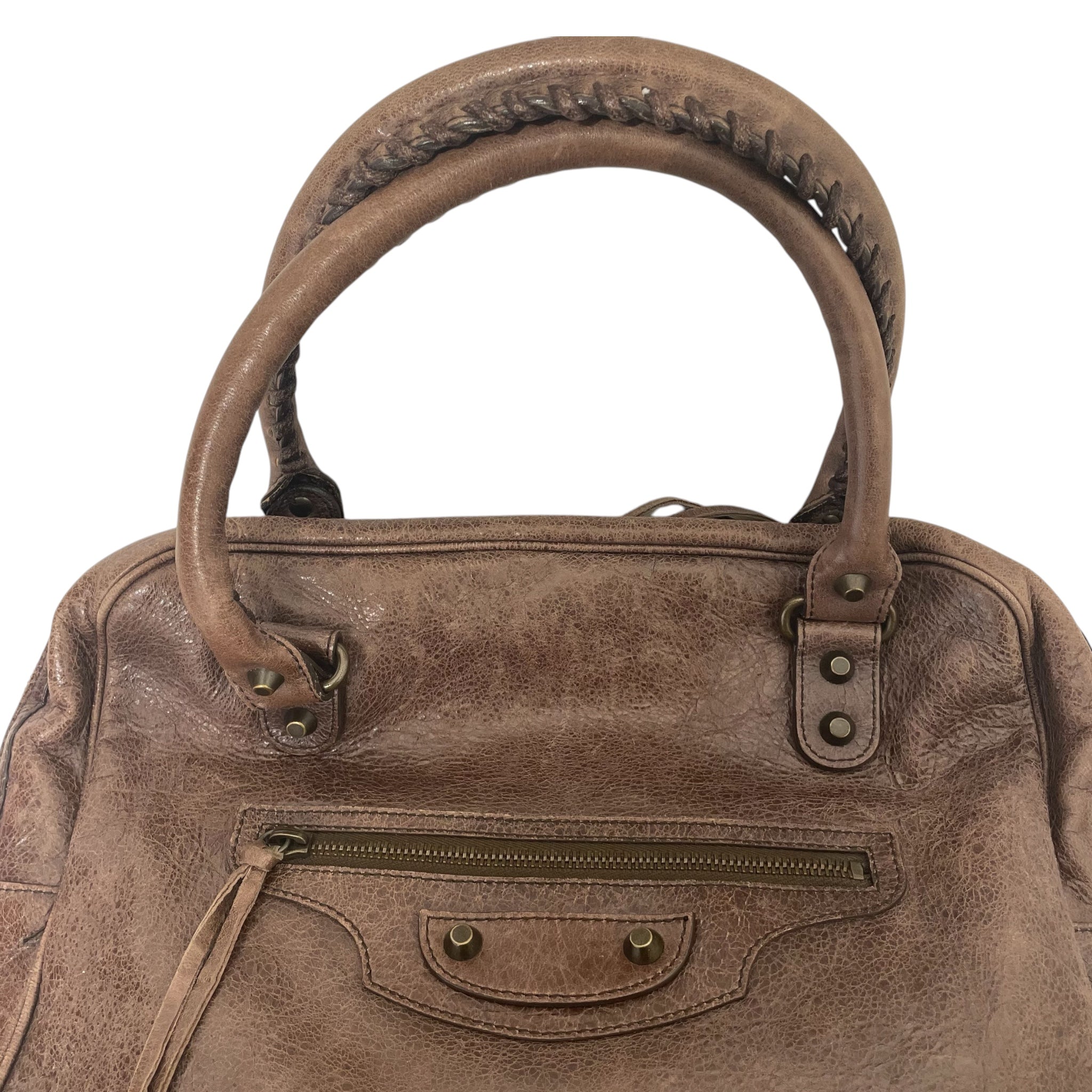 BALENCIAGA/Tote Bag/Lambskin/BRW/Motorcross Velo Bag view 3
