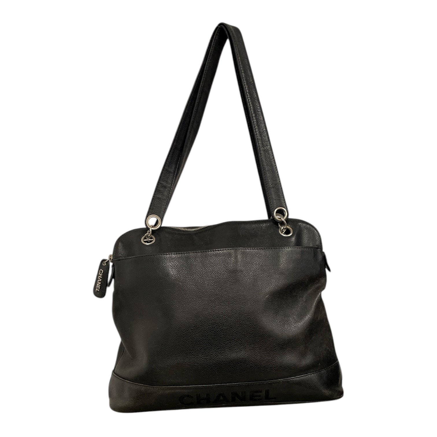 CHANEL/Cross Body Bag/Leather/BLK/Caviar Shopper Tote view 1