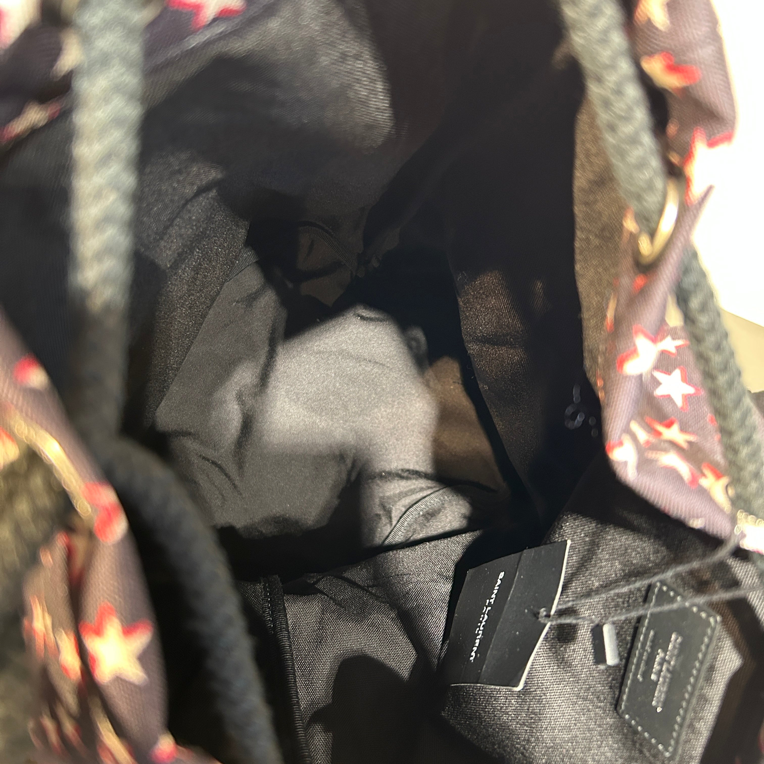 SAINT LAURENT/Backpack/Cotton/BLK/RED AND WHITE STARS view 4